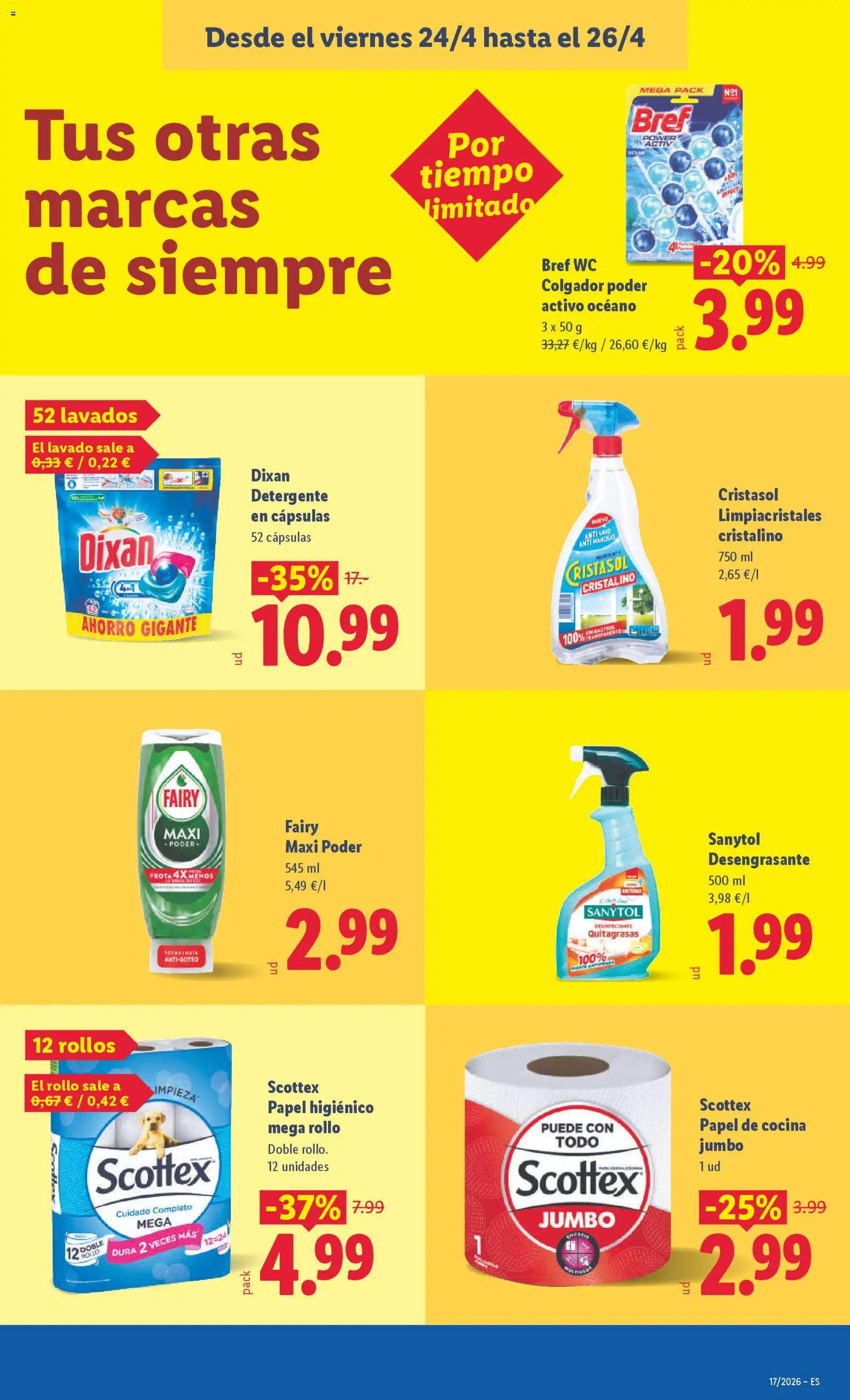 Lidl folleto │ válido desde el 20.04.2026 | Página: 45 | Productos: Limpiacristales, Detergente, Papel higienico, Cocina