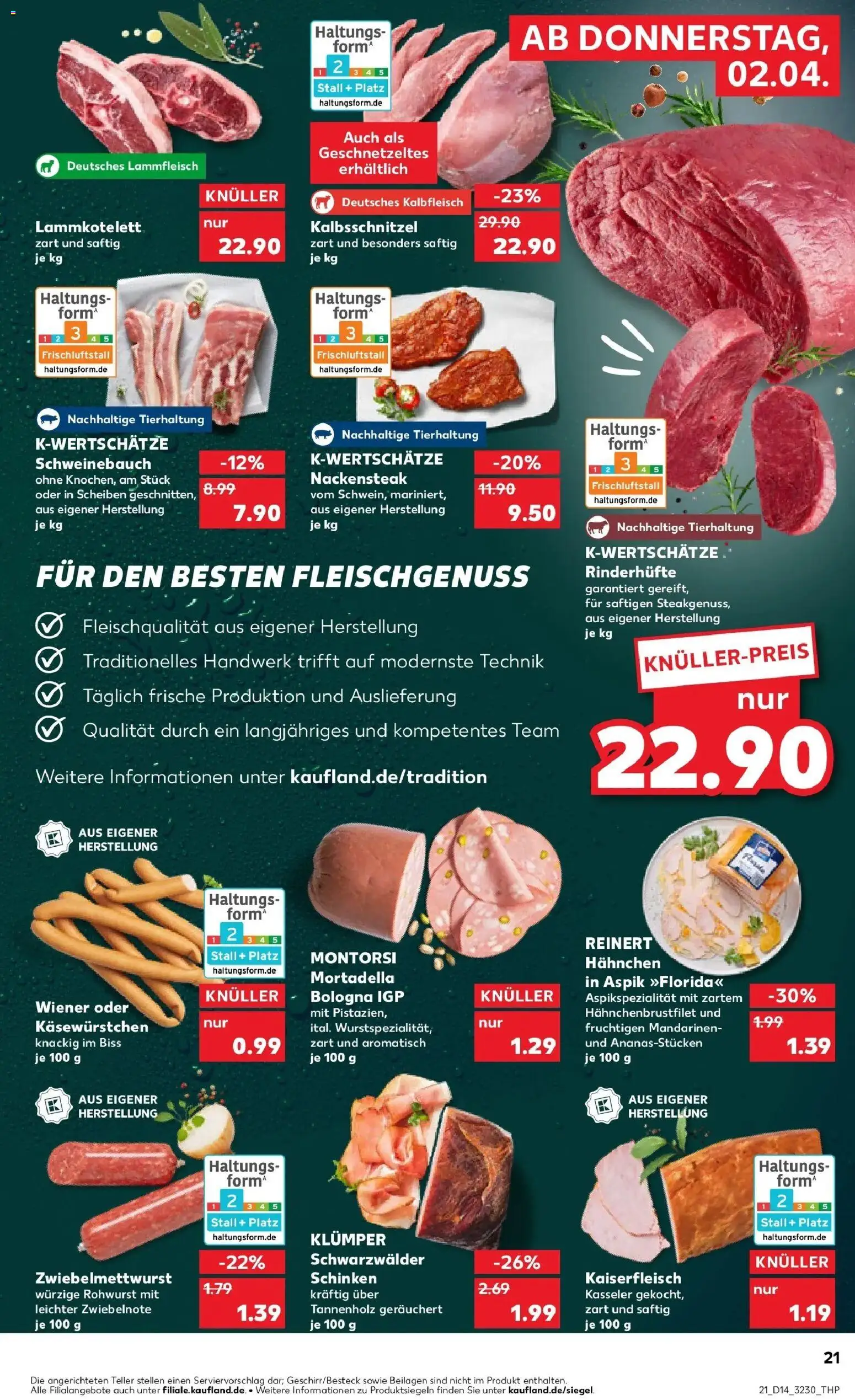 Kaufland Prospekt Erfurt	 – gültig ab 30.03.2026 | Seite: 35 | Produkte: Hahnchen, Schweinebauch, Schinken, Steak