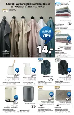 Pogląd oferty "JYSK gazetka" - ważna od 22.04.2026 | Strona: 13 | Produkty: Szlafrok, Kosz, Mata łazienkowa
