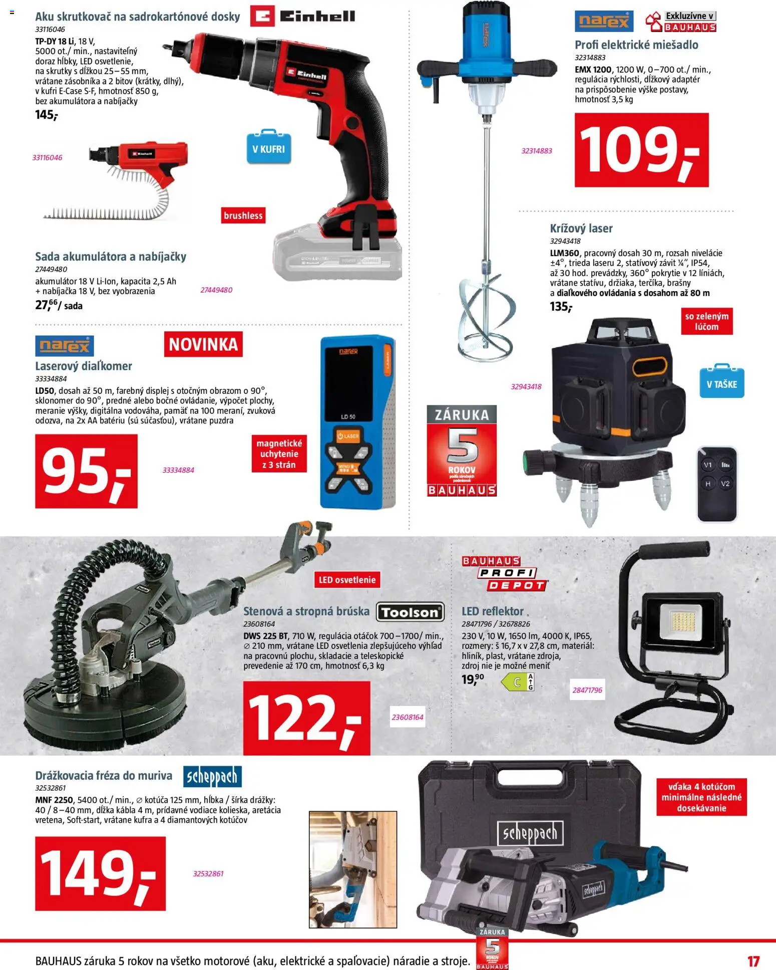 Nové Bauhaus akcie – leták je platný od 12.01.2026 | Strana: 17 | Produkty: Led reflektor, Reflektor, Osvetlenie, Laser