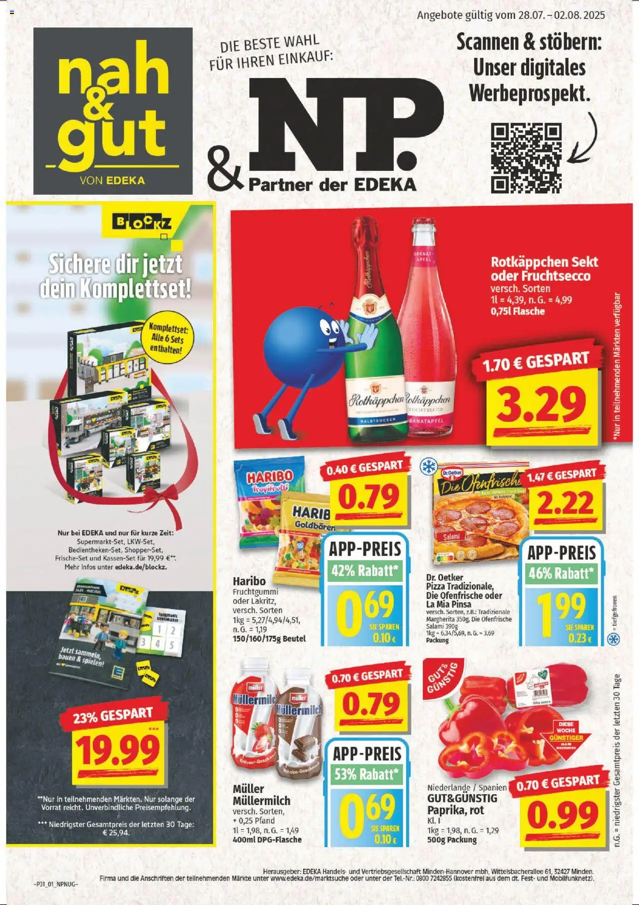 NP Discount Prospekt 	 - gültig ab dem 28.07.2025 | Seite: 1 | Produkte: Sekt, Ofenfrische, Fruchtsecco, Rotkäppchen