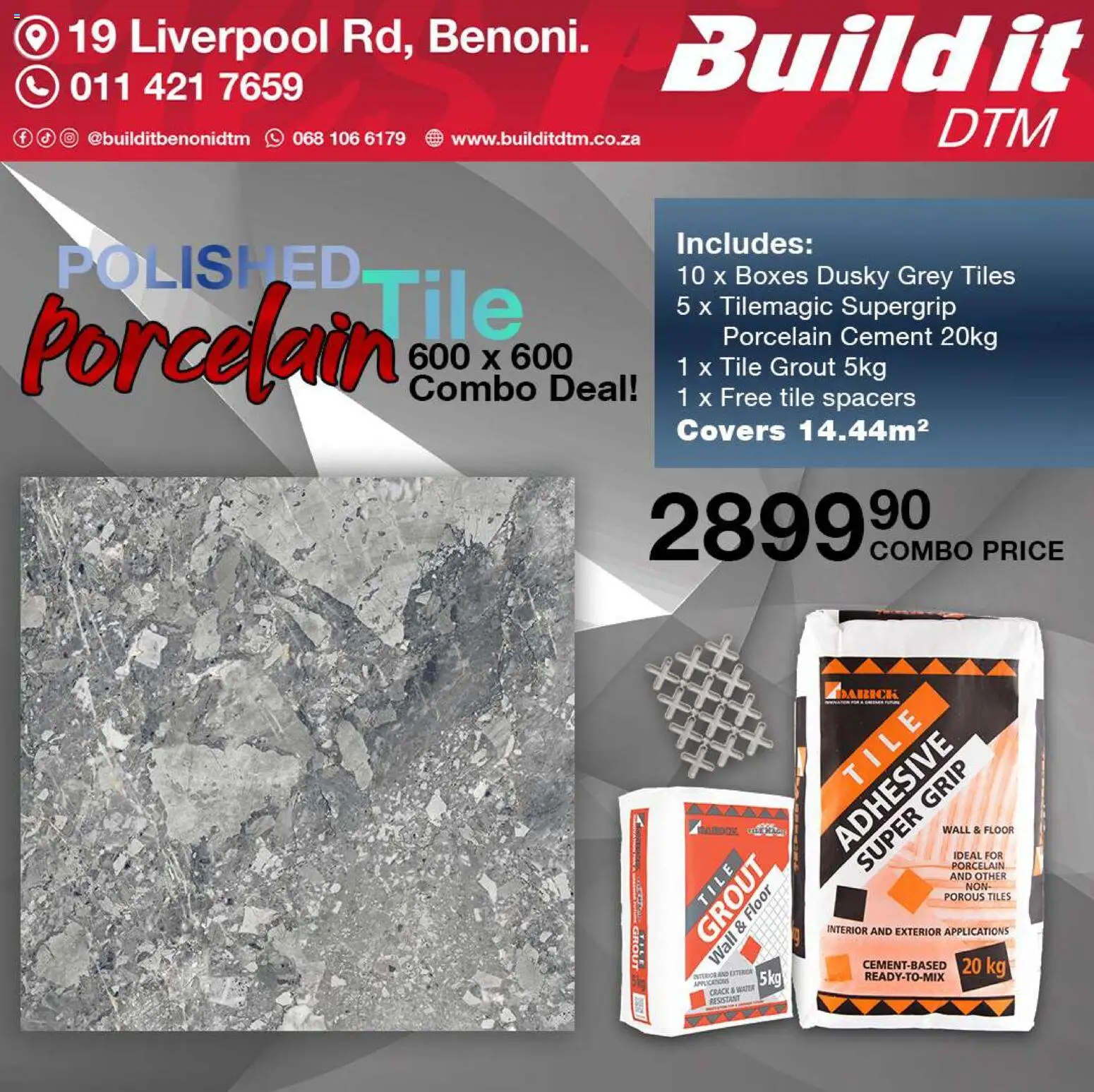 New Build It catalogue – valid from 19.03.2026 | Page: 12 | Products: Tile grout, Adhesive, Cement