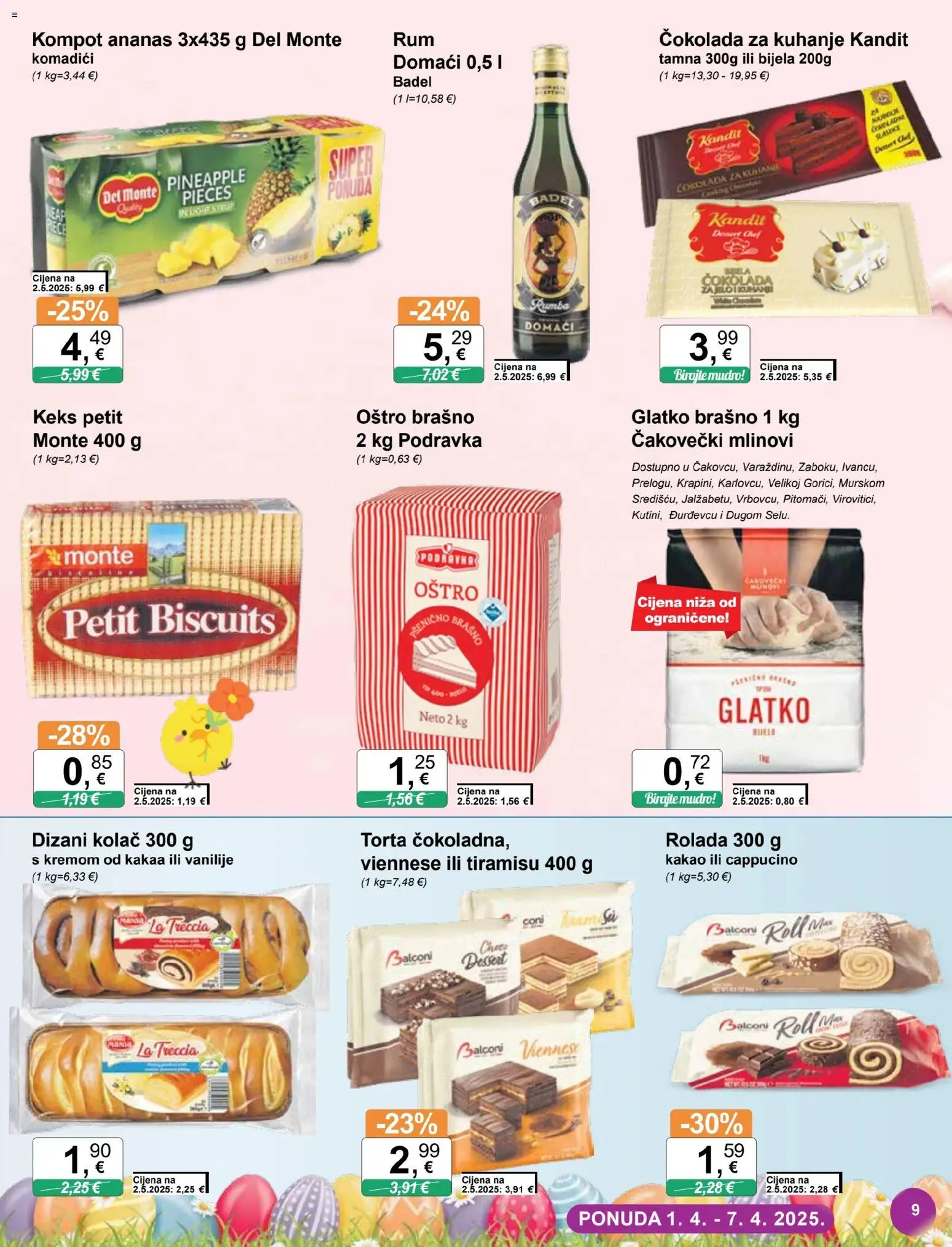 KTC katalog | vrijedi od 01.04.2026 | Stranica: 9 | Proizvodi: Čokolada, Podravka, Ananas, Brašno