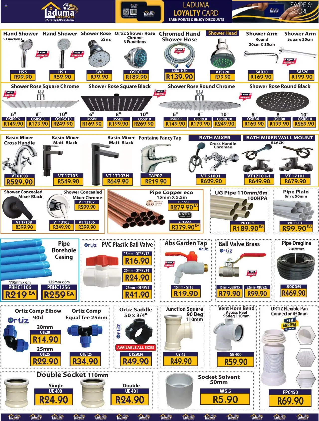 New Laduma Hardware catalogue – valid from 20.10.2025 | Page: 13 | Products: Connector, Mixer, Bath, Valve