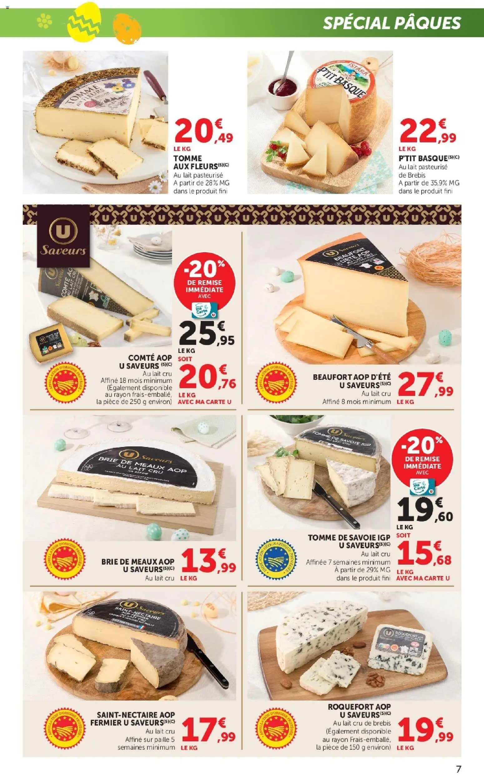 {H1} | Page: 7 | Produits: Beaufort, Brie de meaux aop, Lait, Brie