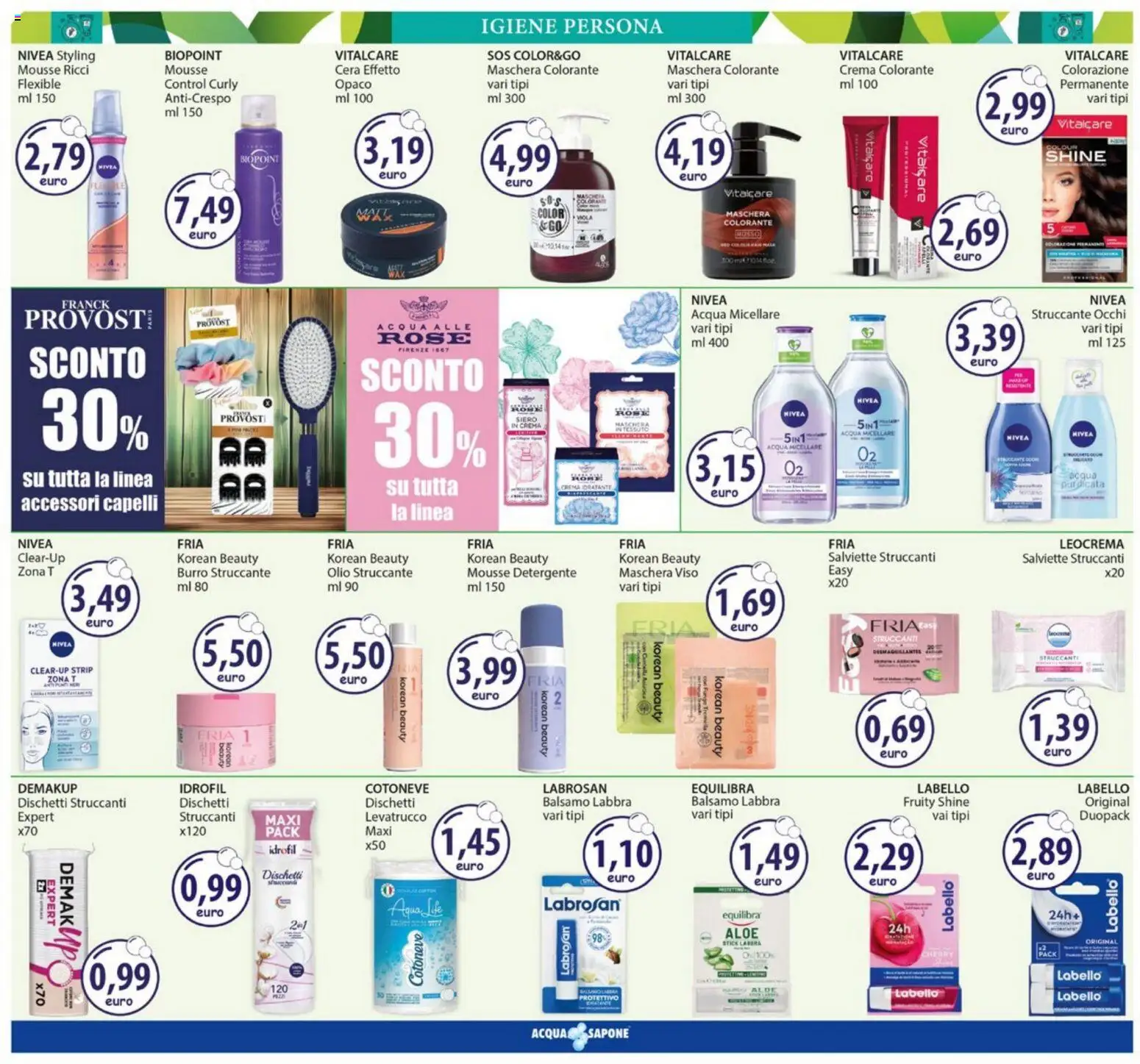 Volantino Acqua e Sapone del 26.01.2026 | Pagina: 8 | Prodotti: Balsamo, Salviette struccanti, Maschera viso, Acqua