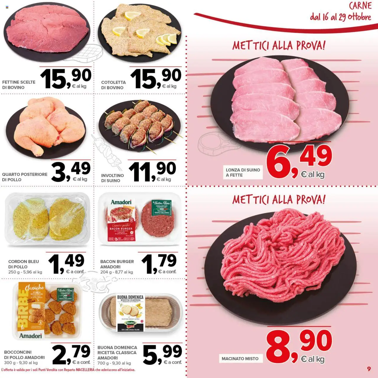 Volantino Todis del 16.10.2025 | Pagina: 9 | Prodotti: Bovino, Pollo, Tacchino, Macinato