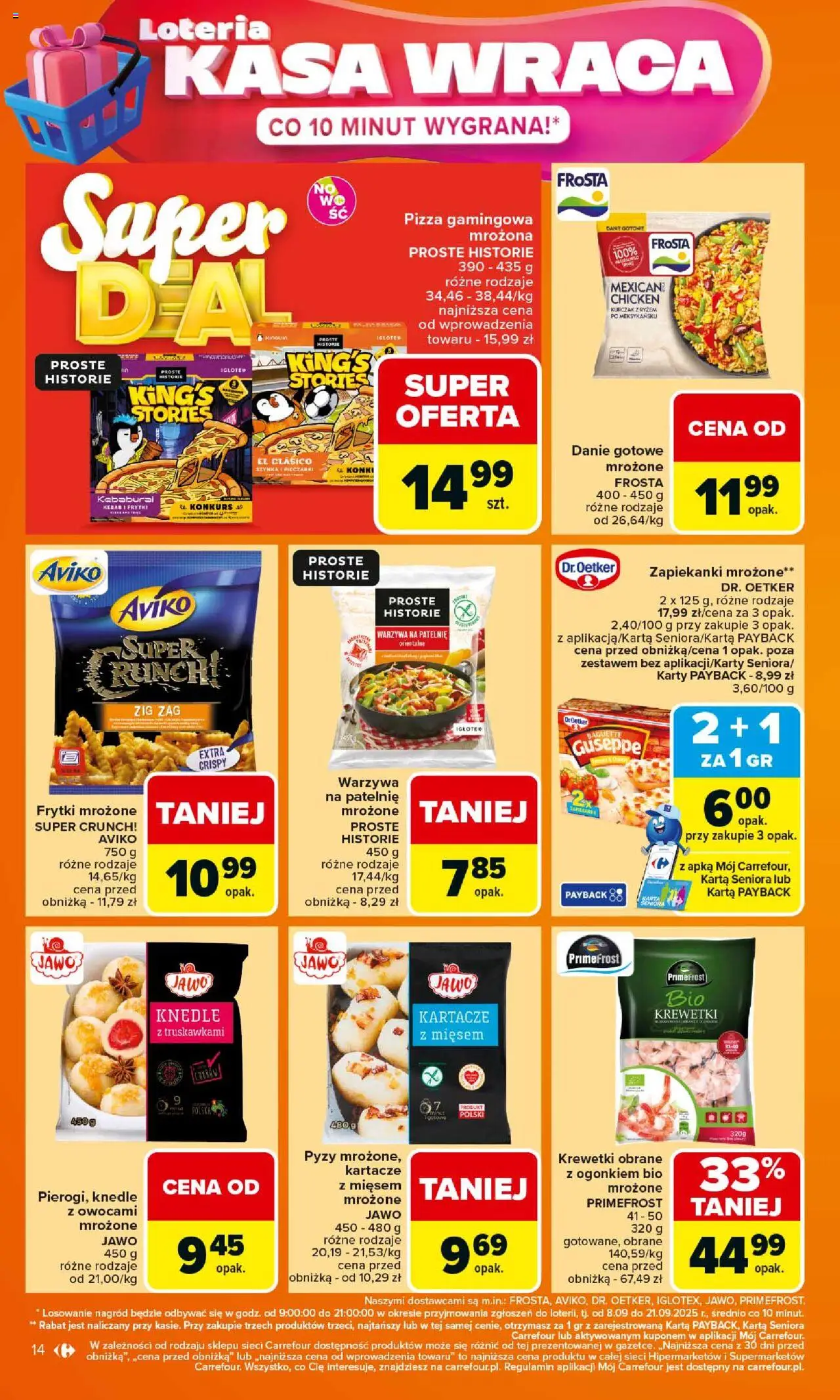 Carrefour Gazetka od 15.09.2025 | Strona: 14 | Produkty: Karta, Kebab, Szynka, Frytki