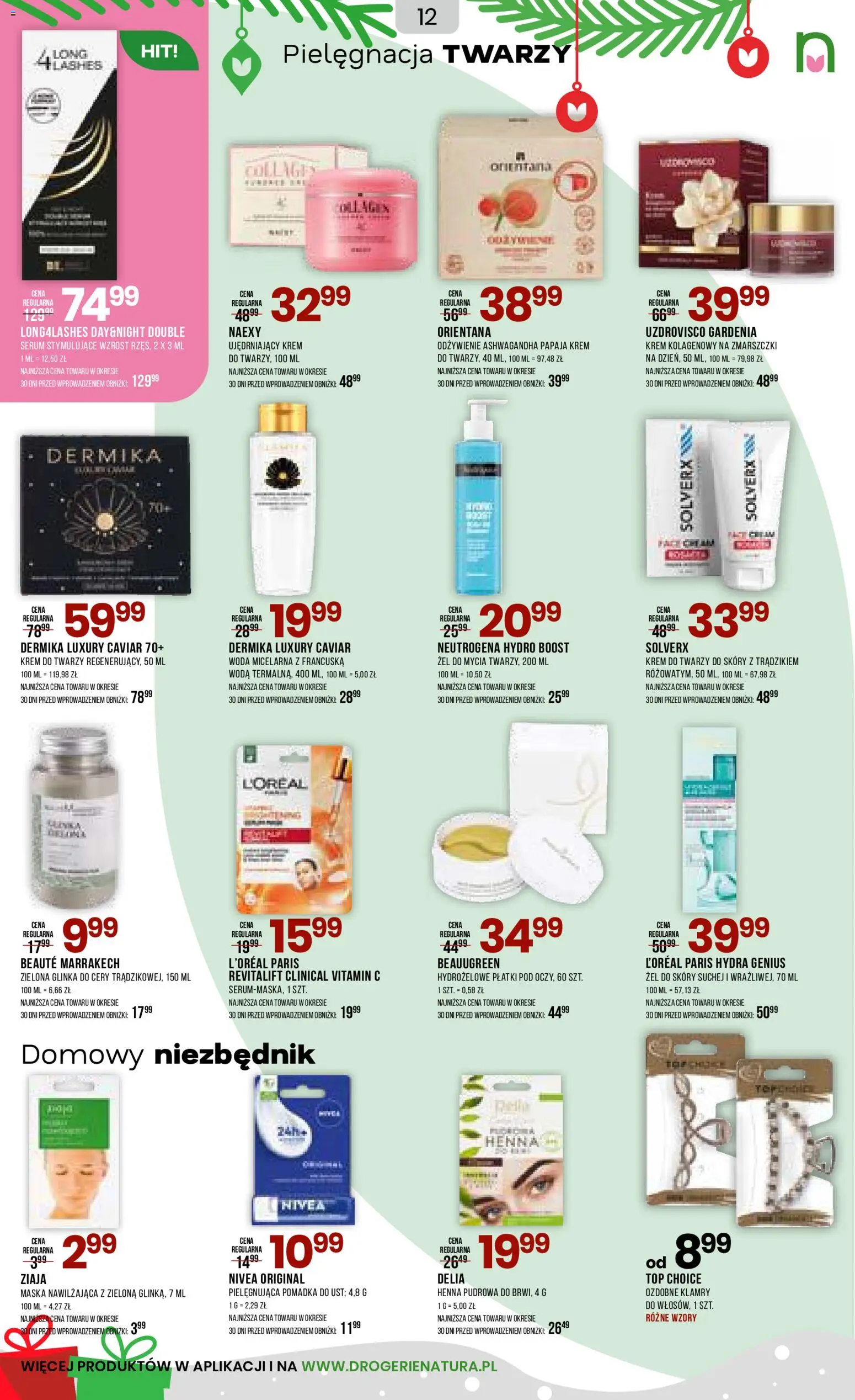 Drogerie Natura Gazetka od 10.12.2025 | Strona: 12 | Produkty: Papaja, Maska, Woda micelarna, Woda