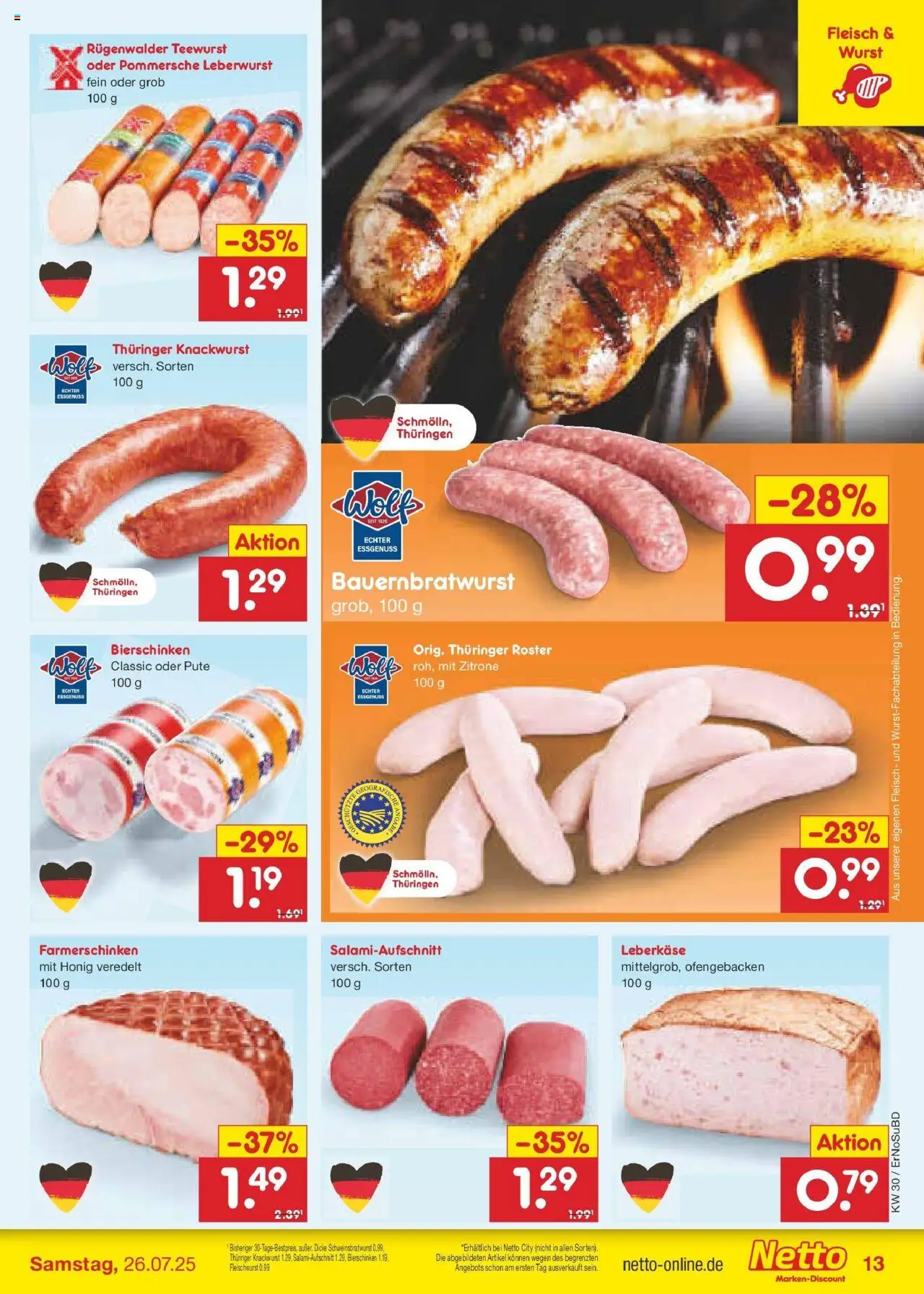 Netto Marken-Discount prospekt Jena-Lobeda	 - gültig ab dem 21.07.2025 | Seite: 17 | Produkte: Pute, Zitrone, Wurst, Fleisch