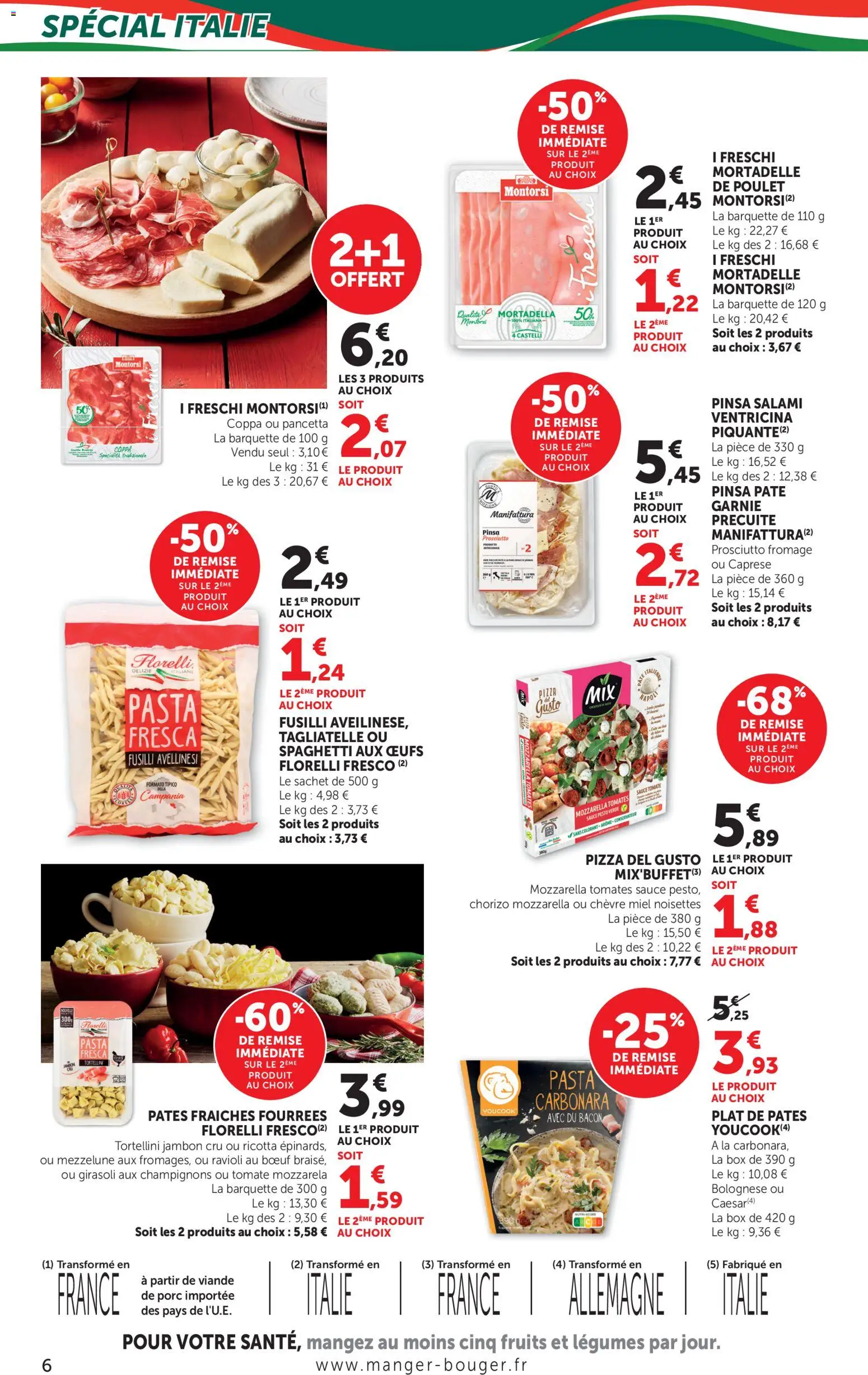 {H1} | Page: 6 | Produits: Chorizo, Jambon Cru, Pesto, Œufs