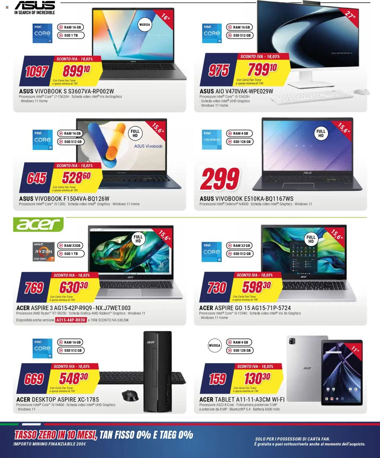 Volantino Trony del 02.10.2025 | Pagina: 31 | Prodotti: Tablet, Video, Fotocamera, Fan