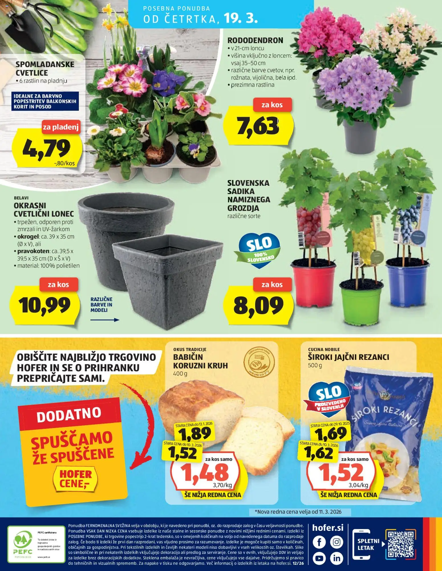 Novi Hofer katalog ponudbe – veljaven od 11.03.2026 | Stran: 28 | Izdelki: Rezanci, Kos, Kruh