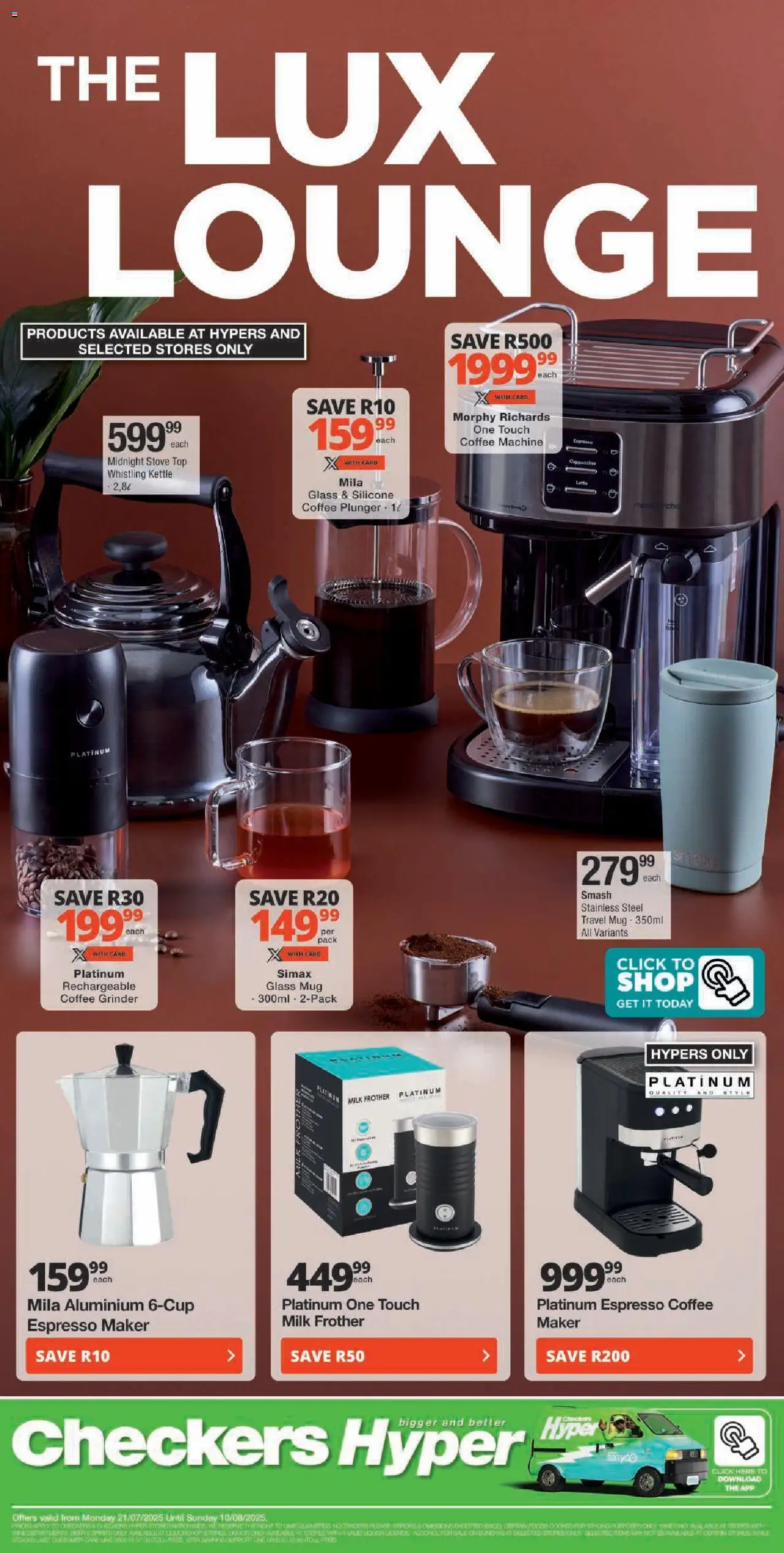 Checkers Eastern Cape - Coffee Promotion │ valid from 21.07.2025 | Page: 7 | Products: Milk frother, Milk, Coffee, Silicone