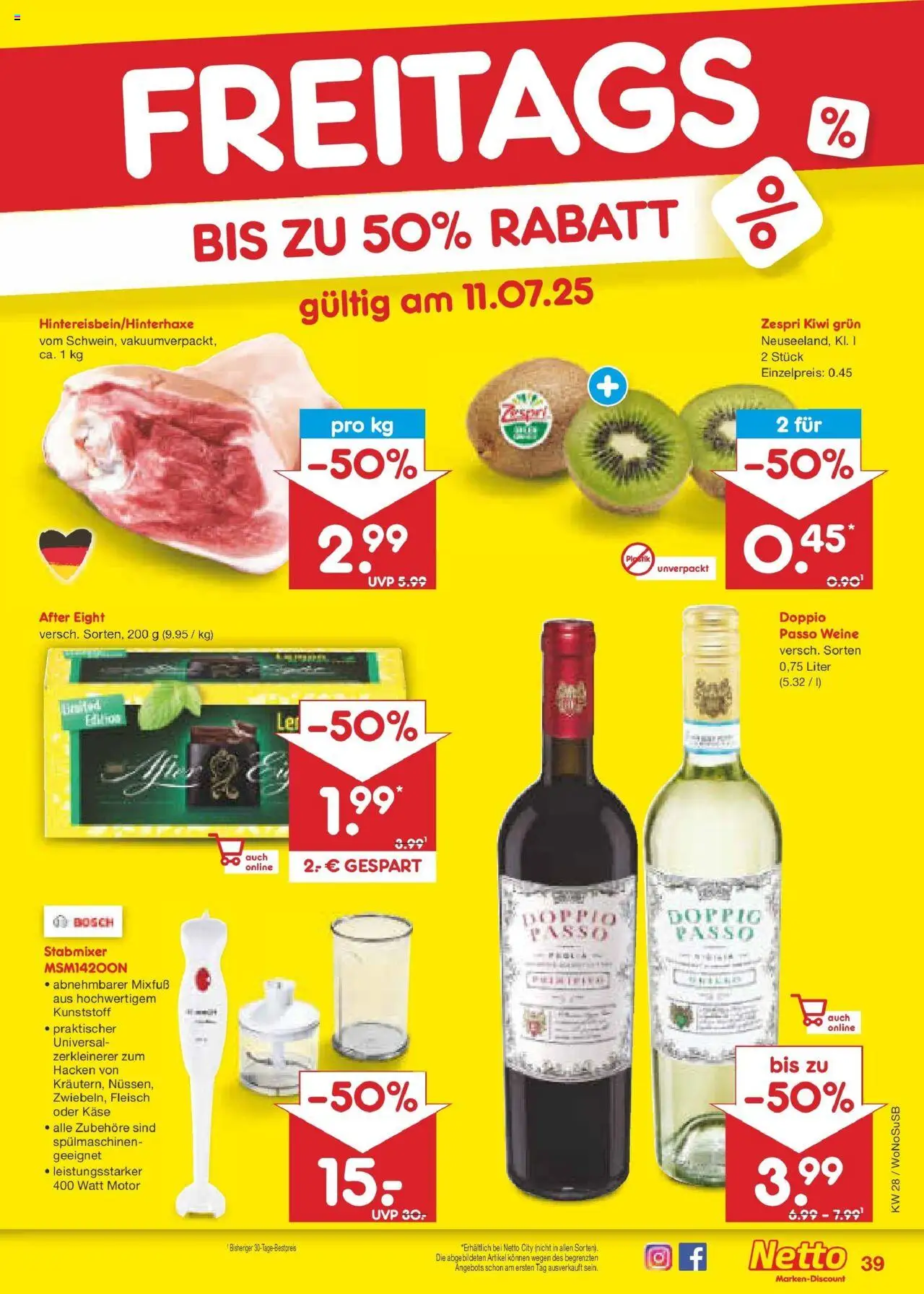 Netto Marken-Discount prospekt Lahnau	 - gültig ab dem 07.07.2025 | Seite: 57 | Produkte: Bosch, Käse, Stabmixer, Fleisch