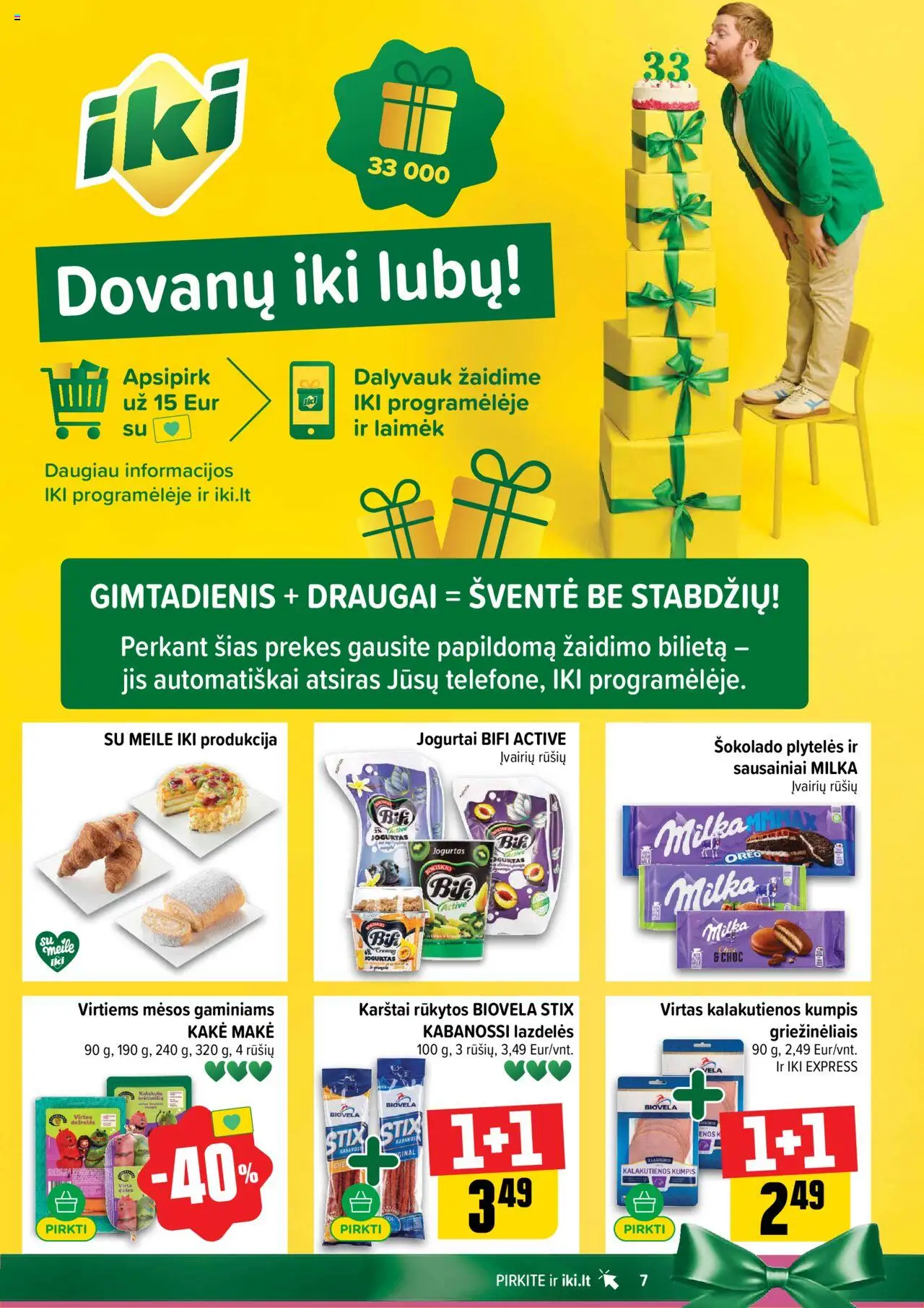 IKI akcijos nuo 13.10.2025 | Puslapis: 7 | Prekių: Sausainiai, Jogurtas, Kumpis