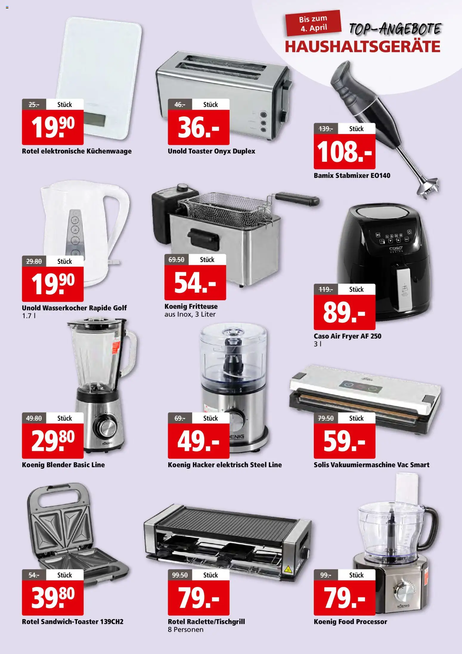 Aligro actionen 2000 Schlieren, Gossau SG, Frauenfeld, Rapperswil-Jona, Sargans, Bern, Brüttisellen, Pratteln, Emmen, Spreitenbach – gültig ab 23.03.2026 | Seite: 13 | Produkte: Toaster, Wasserkocher, Stabmixer, Fritteuse