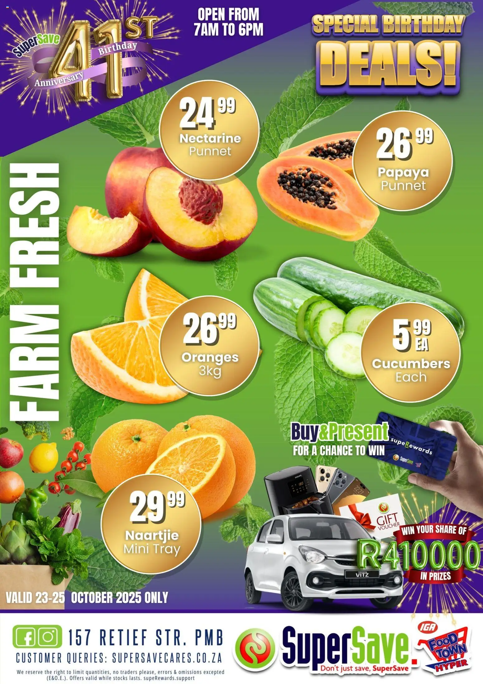 New Super Save catalogue – valid from 23.10.2025 | Page: 6 | Products: Tray, Oranges, Cucumbers
