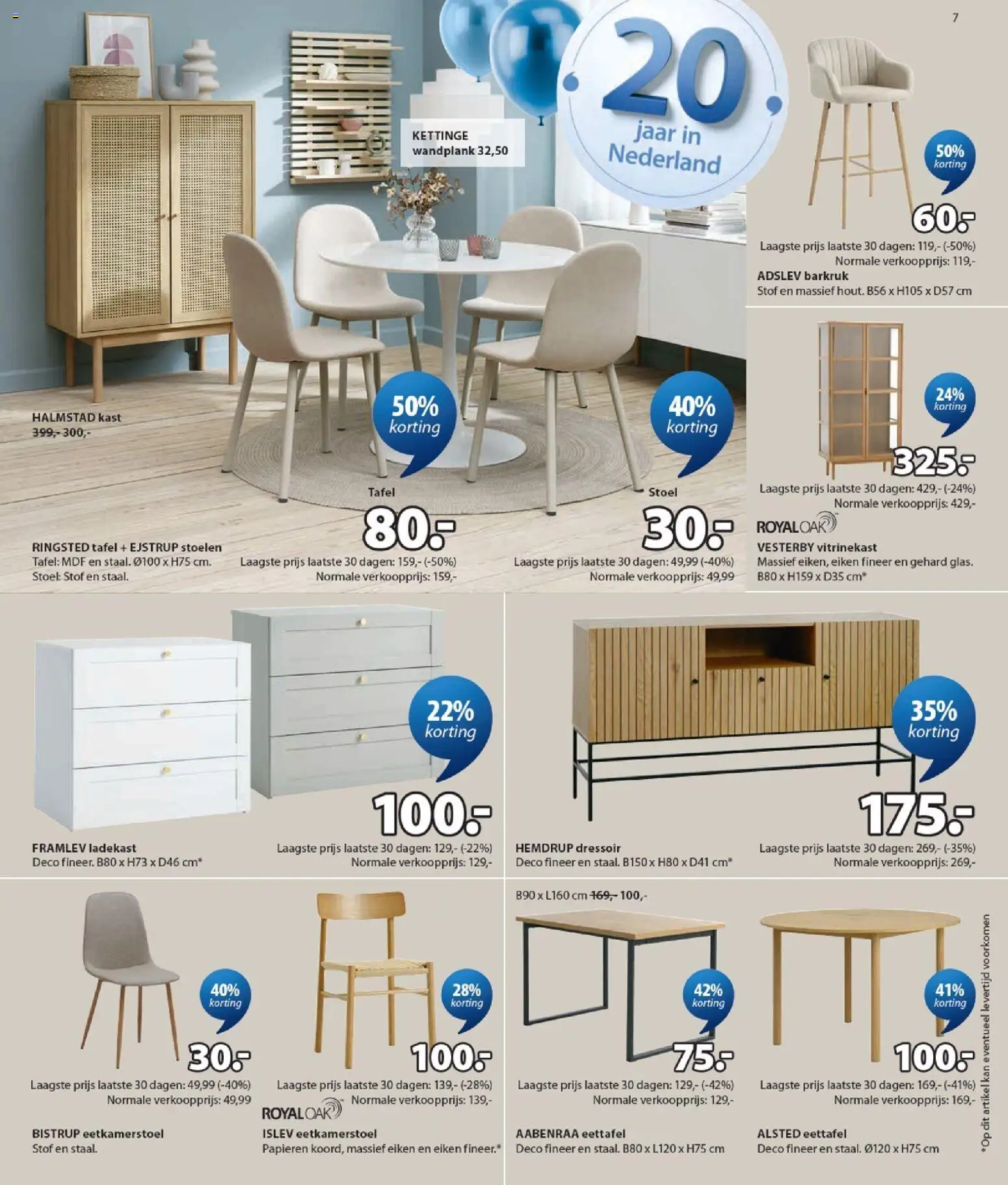 {H1} | Pagina: 7 | Producten: Ladekast, Kast, Stoel, Dressoir