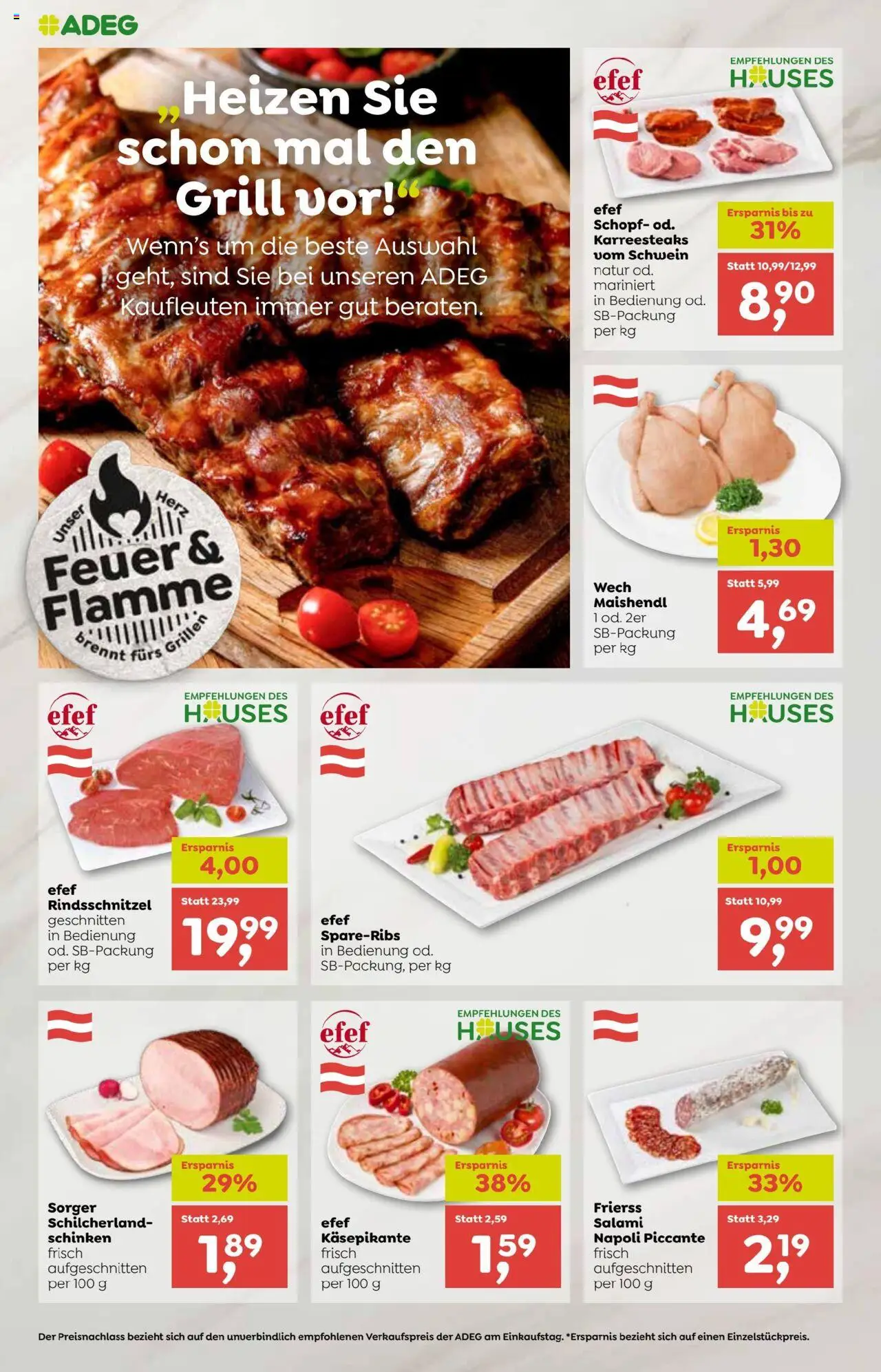 ADEG Bergheim gültig ab 31.07.2025 | Seite: 4 | Produkte: Grill, Salami, Schinken