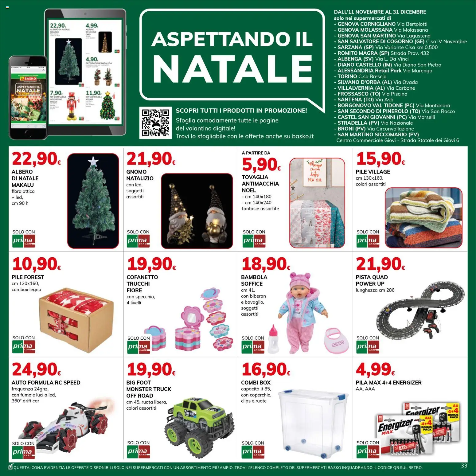 Volantino Basko del 11.11.2025 | Pagina: 33 | Prodotti: Pile, PC, Biberon, Tovaglia