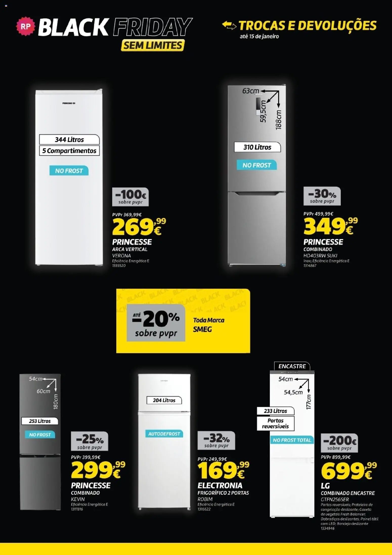 Radio Popular - Black Friday │ válido de 25.11.2025 | Página: 21 | Produtos: Frigorífico, Bandeja, Portas, Prateleira