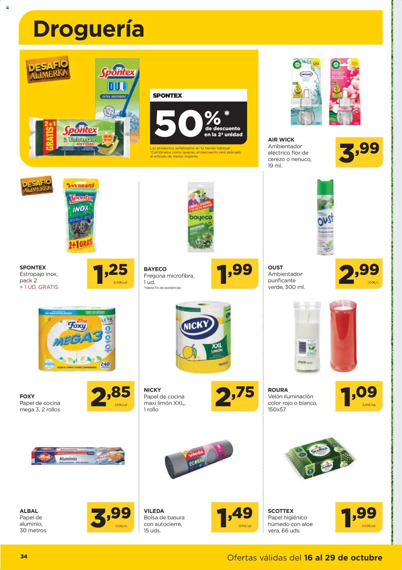 Alimerka folleto Asturias │ válido desde el 16.10.2025 | Página: 34 | Productos: Papel higienico, Bolsa, Cocina, Galette de chaise