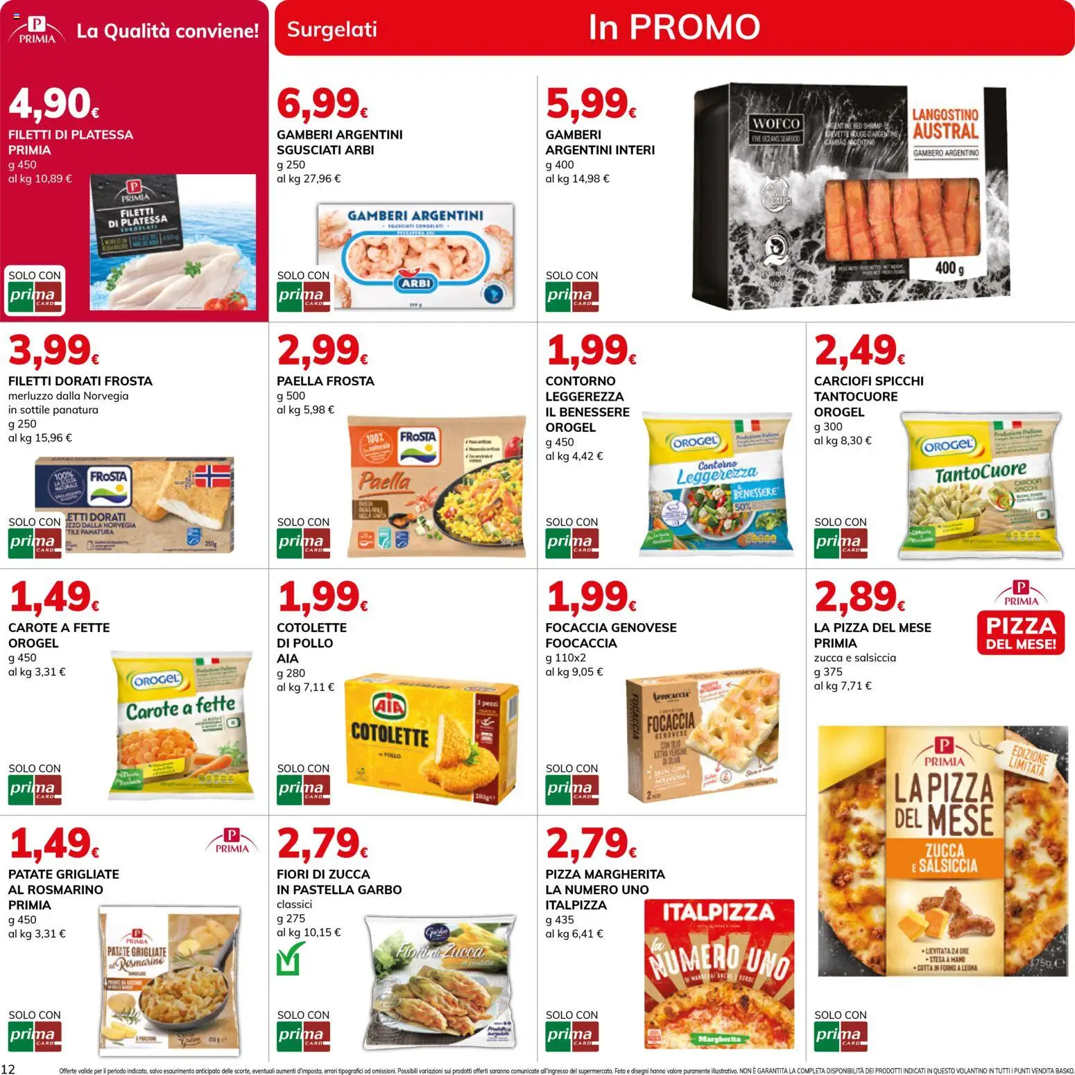 Volantino Basko del 28.10.2025 | Pagina: 12 | Prodotti: Pizza, Pollo, Gamberi, Salsiccia