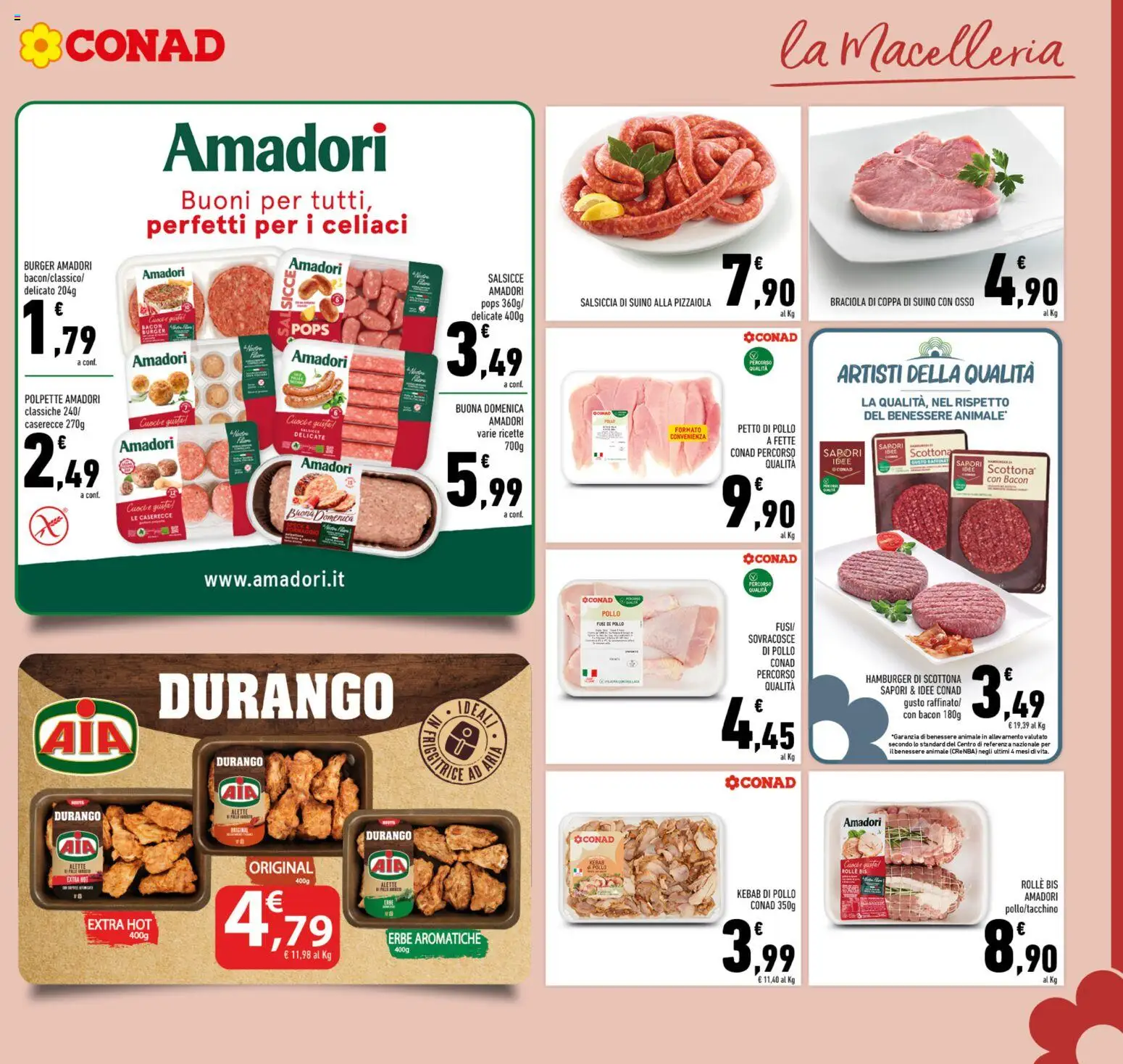 Volantino Conad del 11.03.2026 | Pagina: 5 | Prodotti: Petto di Pollo, Suino, Friggitrice, Hamburger