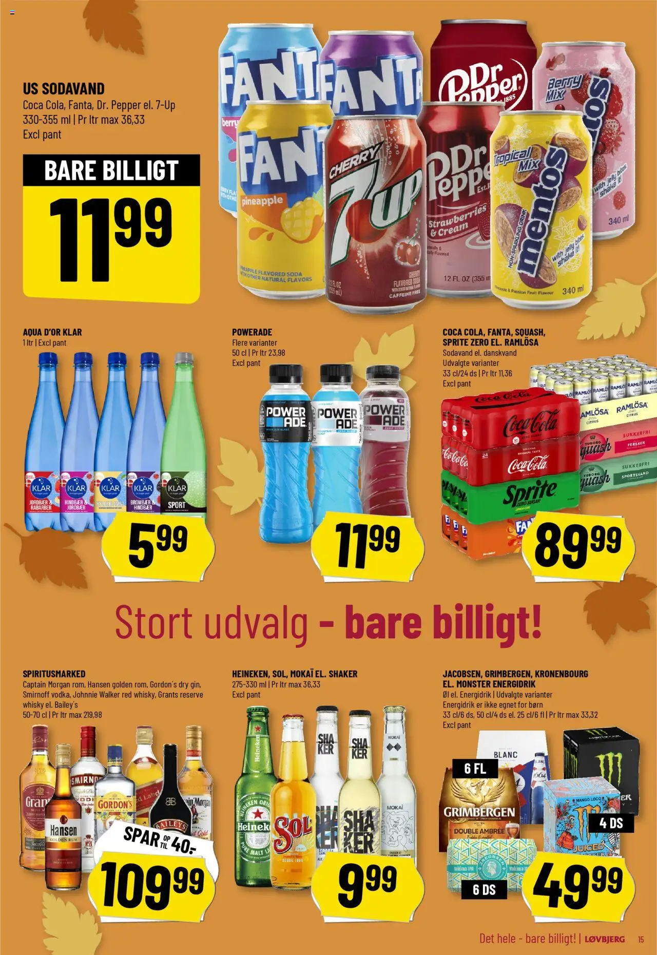 Løvbjerg tilbudsavis – gyldig fra 17.10.2025 | Side: 15 | Produkter: Amendoins, Øl, Sodavand, Cola