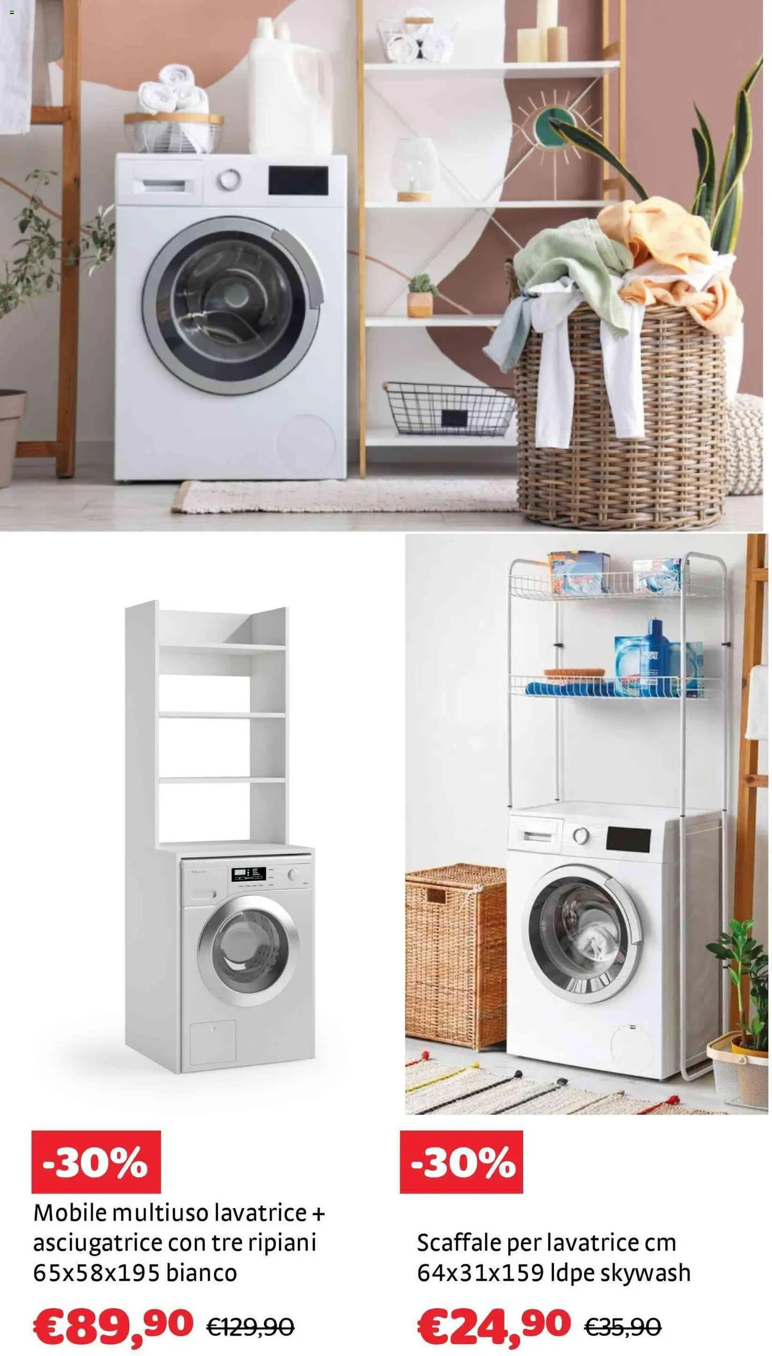 Volantino Brico Center del 02.01.2026 | Pagina: 12 | Prodotti: Mobile, Lavatrice, Asciugatrice, Scaffale