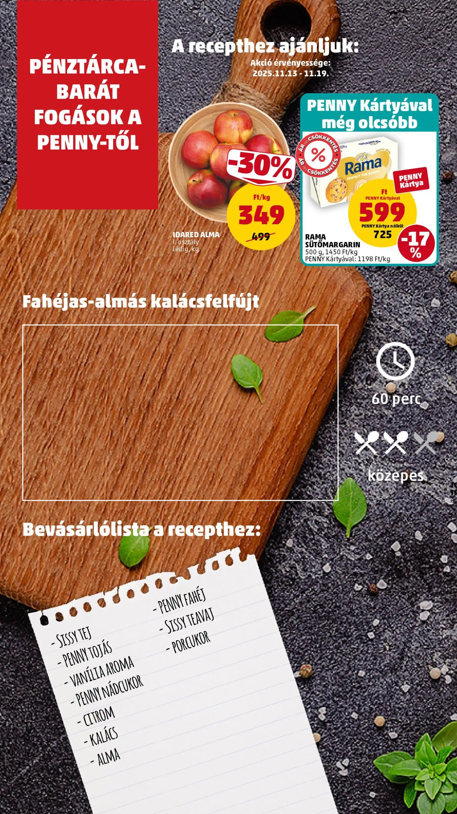 PENNY akciós ujság - amely érvényes a következő dátumtól: 13.11.2025 | Oldal: 12 | Termékek: Pénztárca, Porcukor, Kalács, Alma