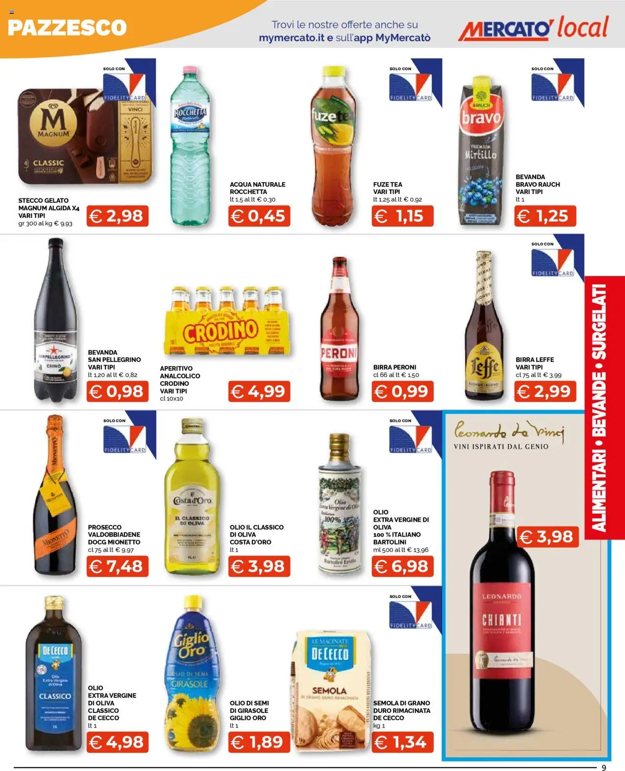 Volantino Mercatò del 04.08.2025 | Pagina: 9 | Prodotti: Birra, Gelato, Olio, Aperitivo