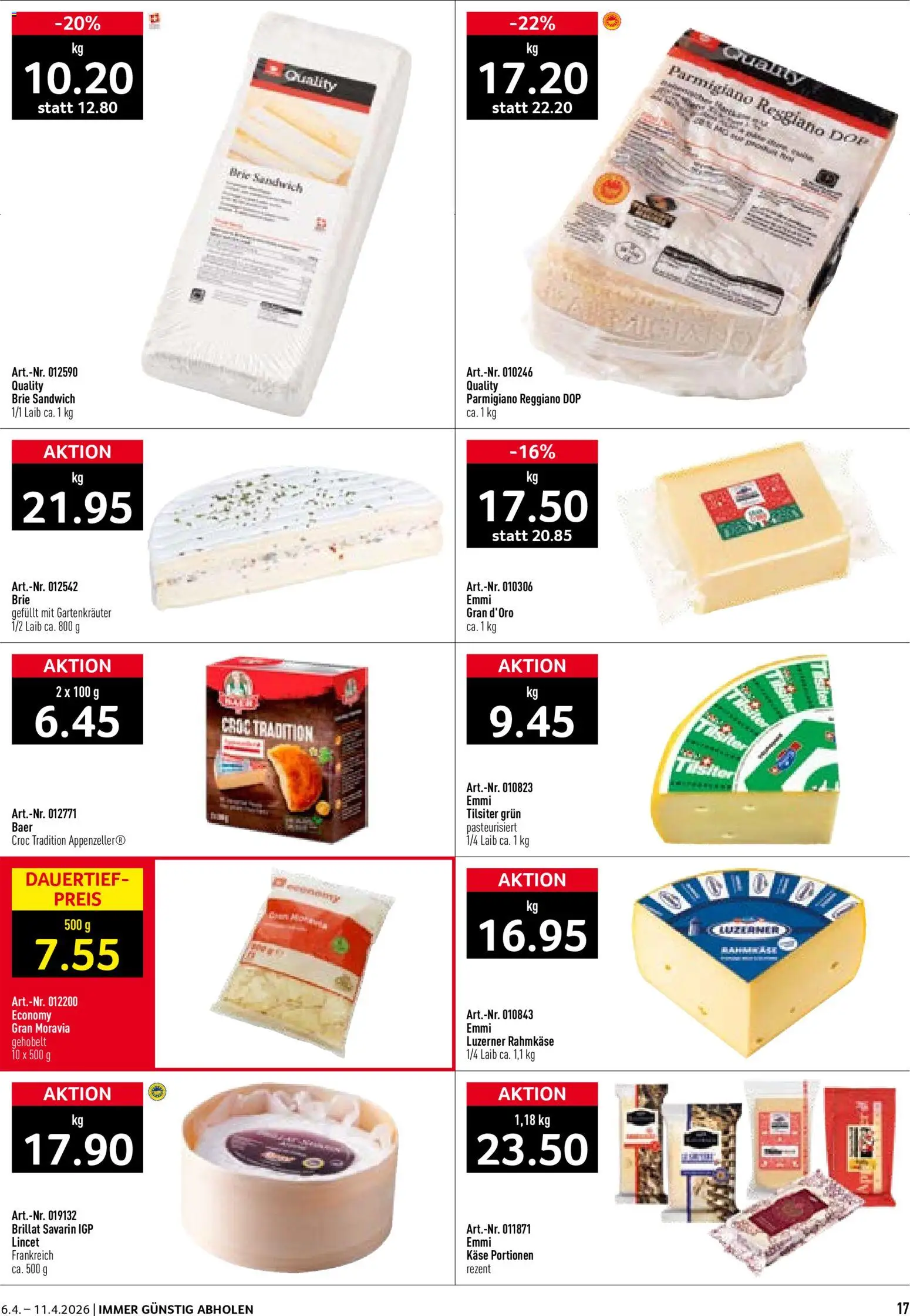 Prodega aktionen – gültig ab 06.04.2026 | Seite: 17 | Produkte: Käse