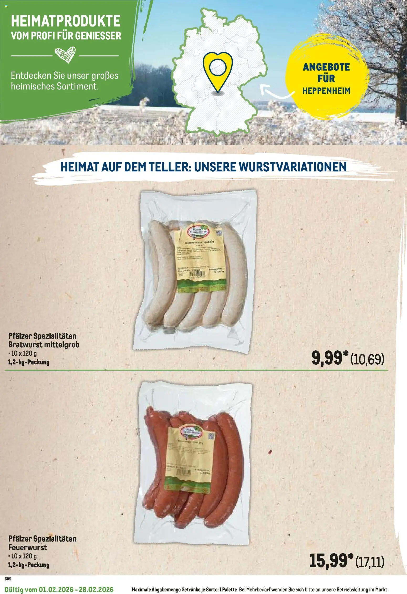 Metro Regionaler Flyer – gültig ab 01.02.2026 | Seite: 62 | Produkte: Bratwurst
