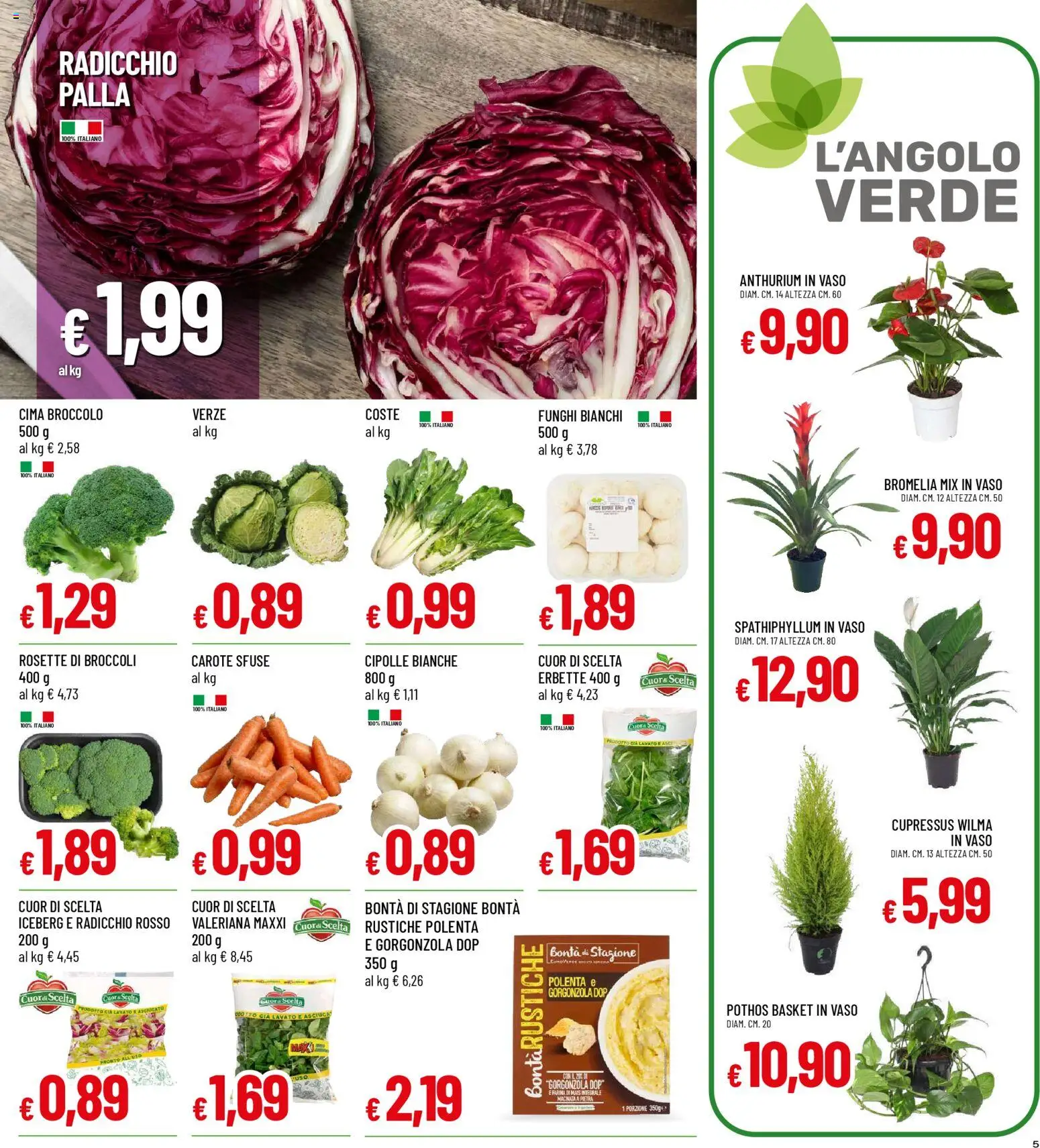 Volantino Galassia del 03.11.2025 | Pagina: 5 | Prodotti: Valeriana, Mais, Gorgonzola, Vaso