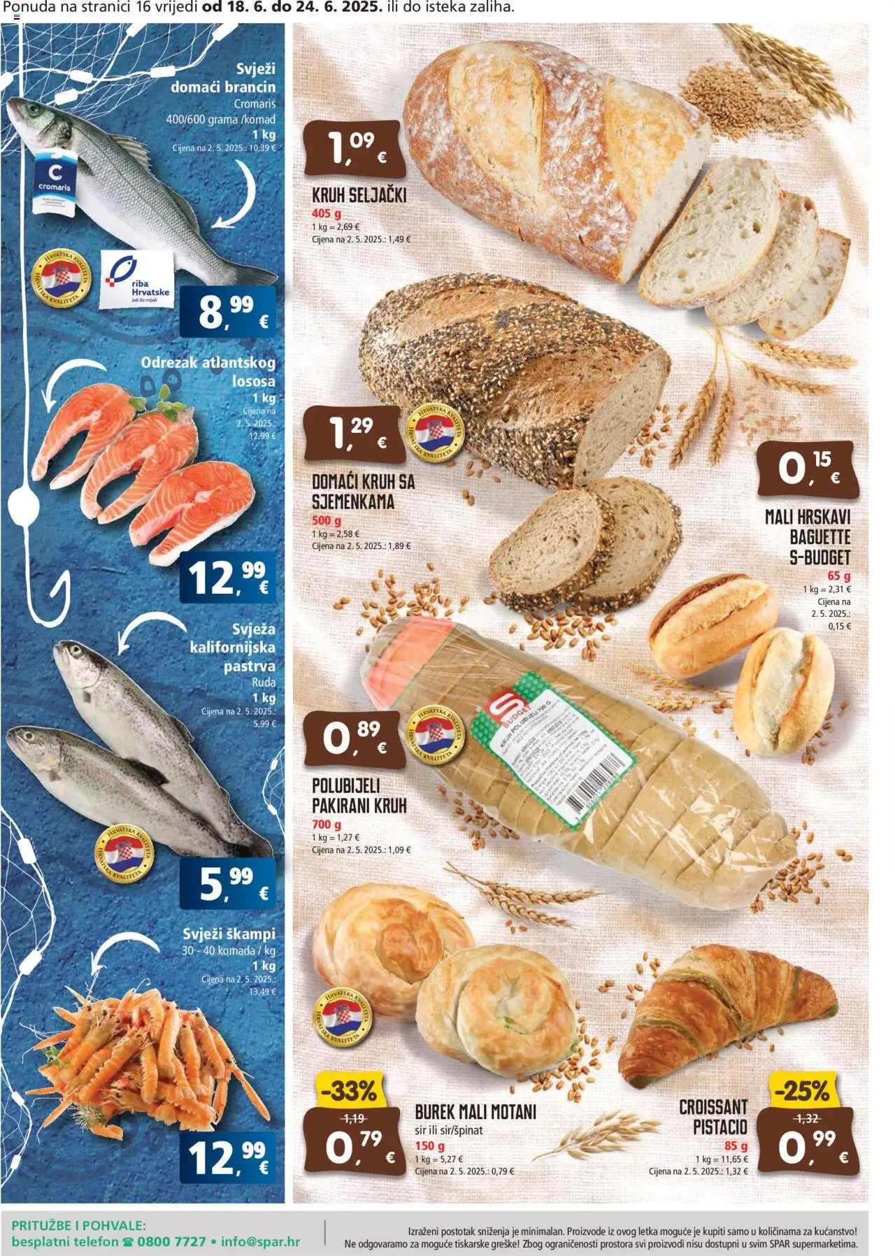 Spar katalog | vrijedi od 18.06.2025 | Stranica: 16 | Proizvodi: Pastrva, Sir, Kruh, Riba