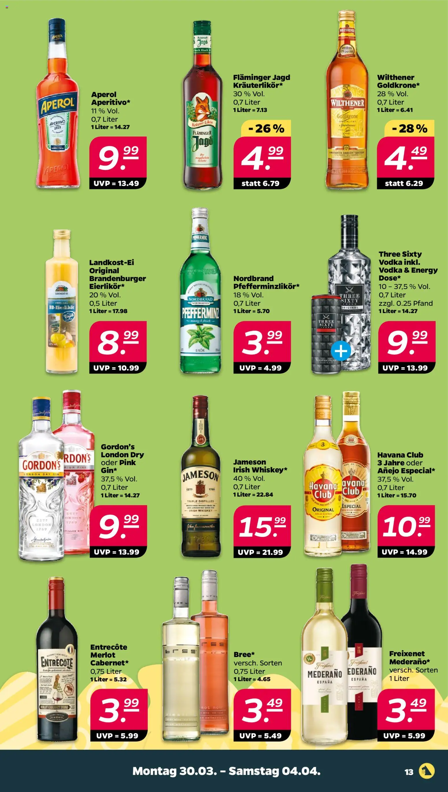 Netto Prospekt 	 – gültig ab 30.03.2026 | Seite: 13 | Produkte: Wilthener, Freixenet, Vodka, Whiskey