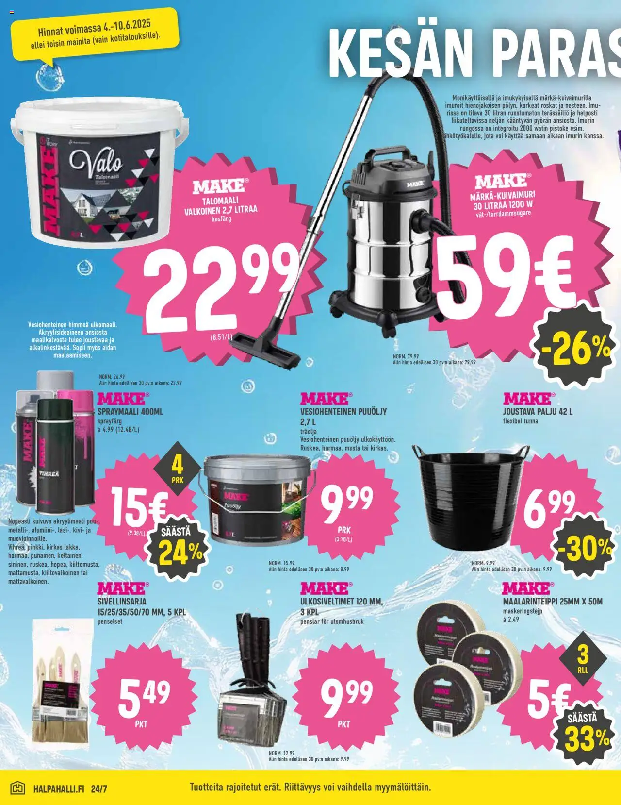  | Sivu: 10 | Tuotteet: Maalarinteippi, Voi, Pistoke