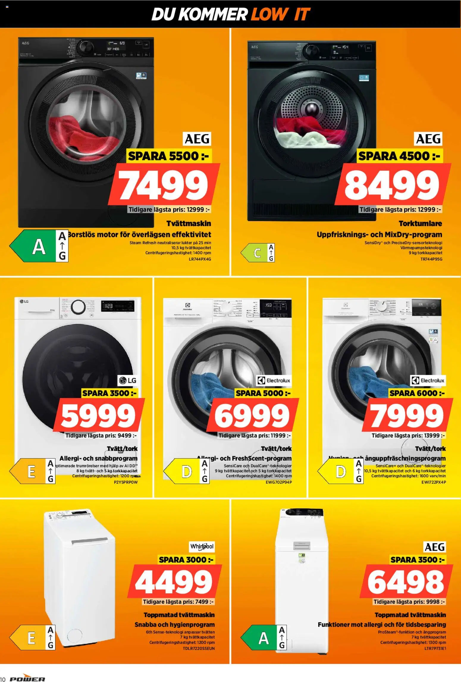 Power reklamblad aktuell från 02.03.2026 | Sida: 10 | Produkter: Tvättmaskin, Torktumlare