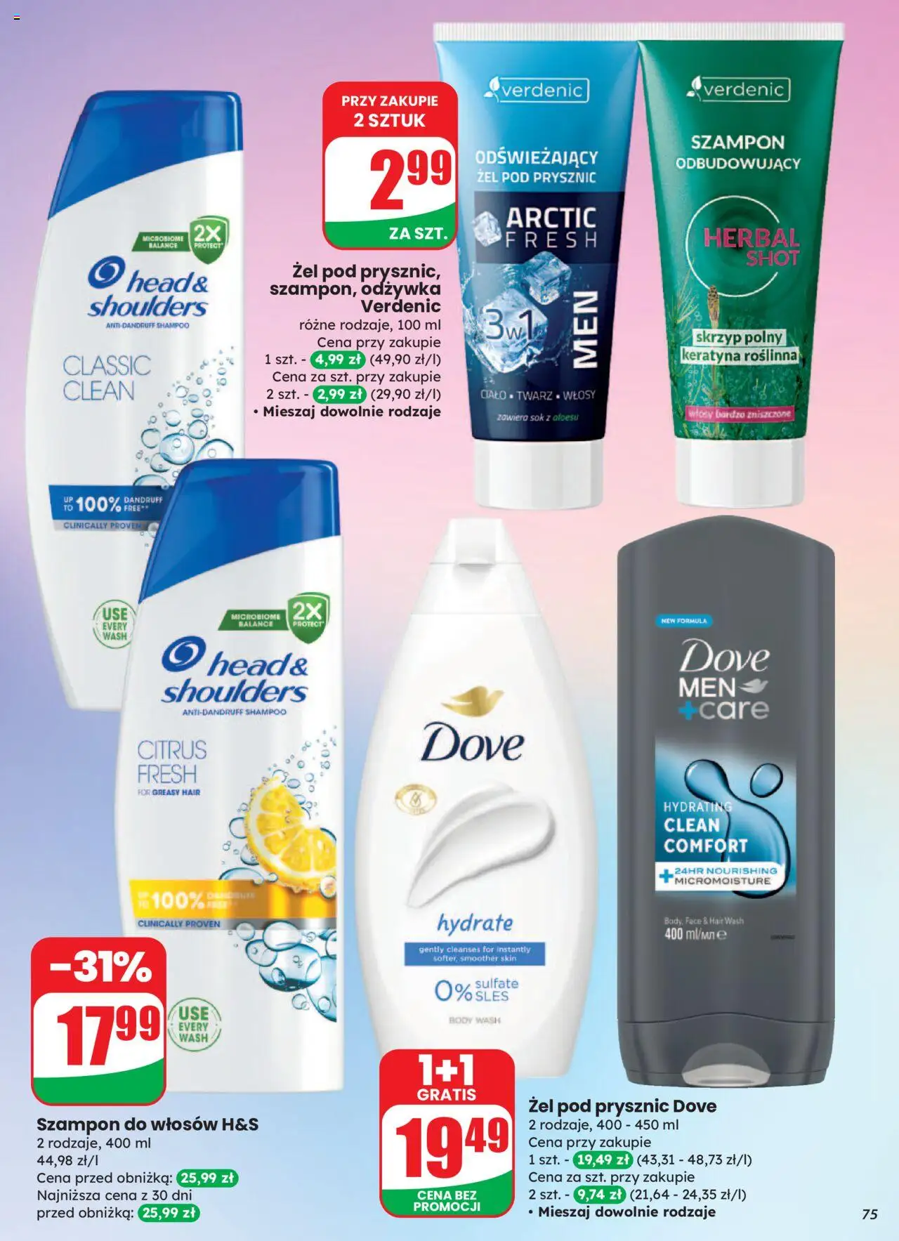 Dino Gazetka od 13.08.2025 | Strona: 75 | Produkty: Sok, Odżywka, Body, Żel pod prysznic