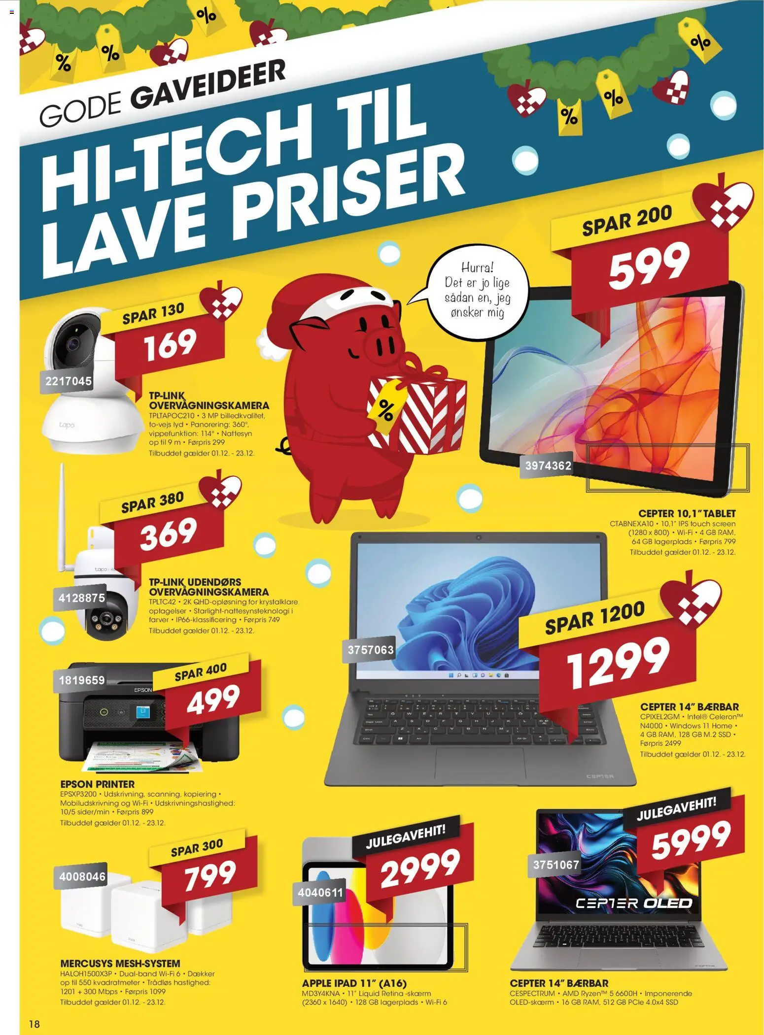 Punkt1 tilbudsavis – gyldig fra 01.12.2025 | Side: 18 | Produkter: Skærm, Tablet, Lyd, SSD