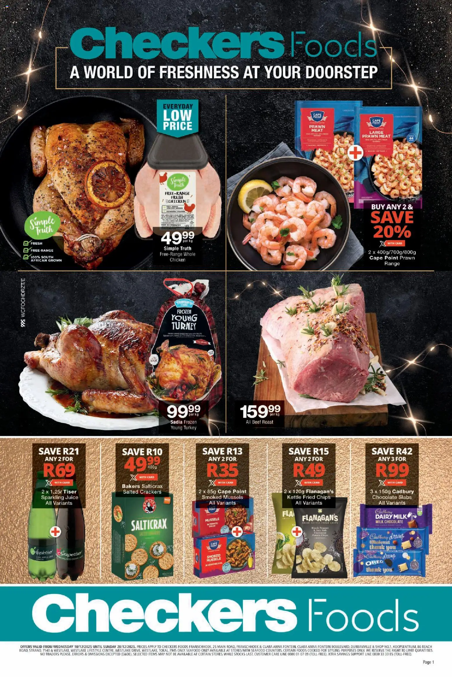 New Checkers catalogue – valid from 10.12.2025 | Page: 1 | Products: Kettle, Chocolate, Beef, Pepper