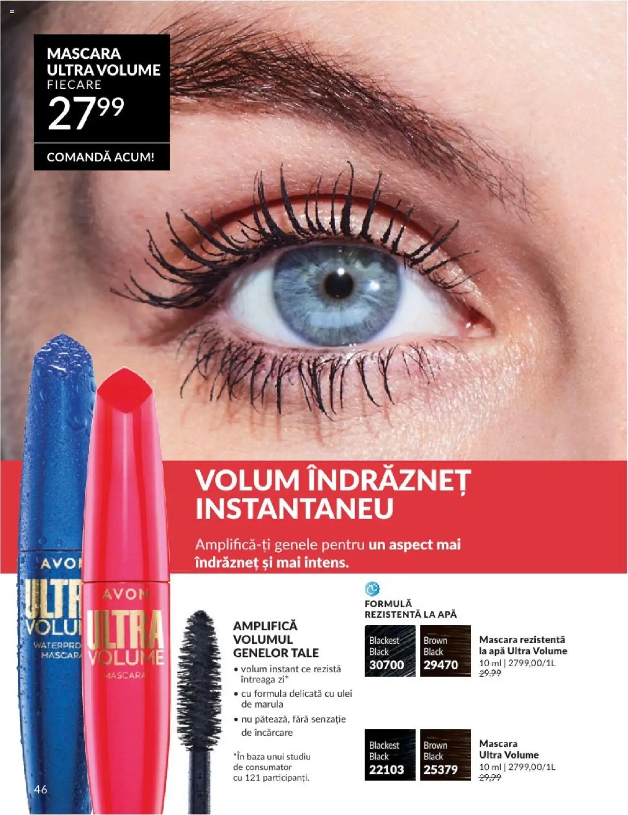 Catalog Avon - 06 2025 – valabil de la 01.06.2025 | Pagină: 46 | Produse: Mascara, Ulei, Apă