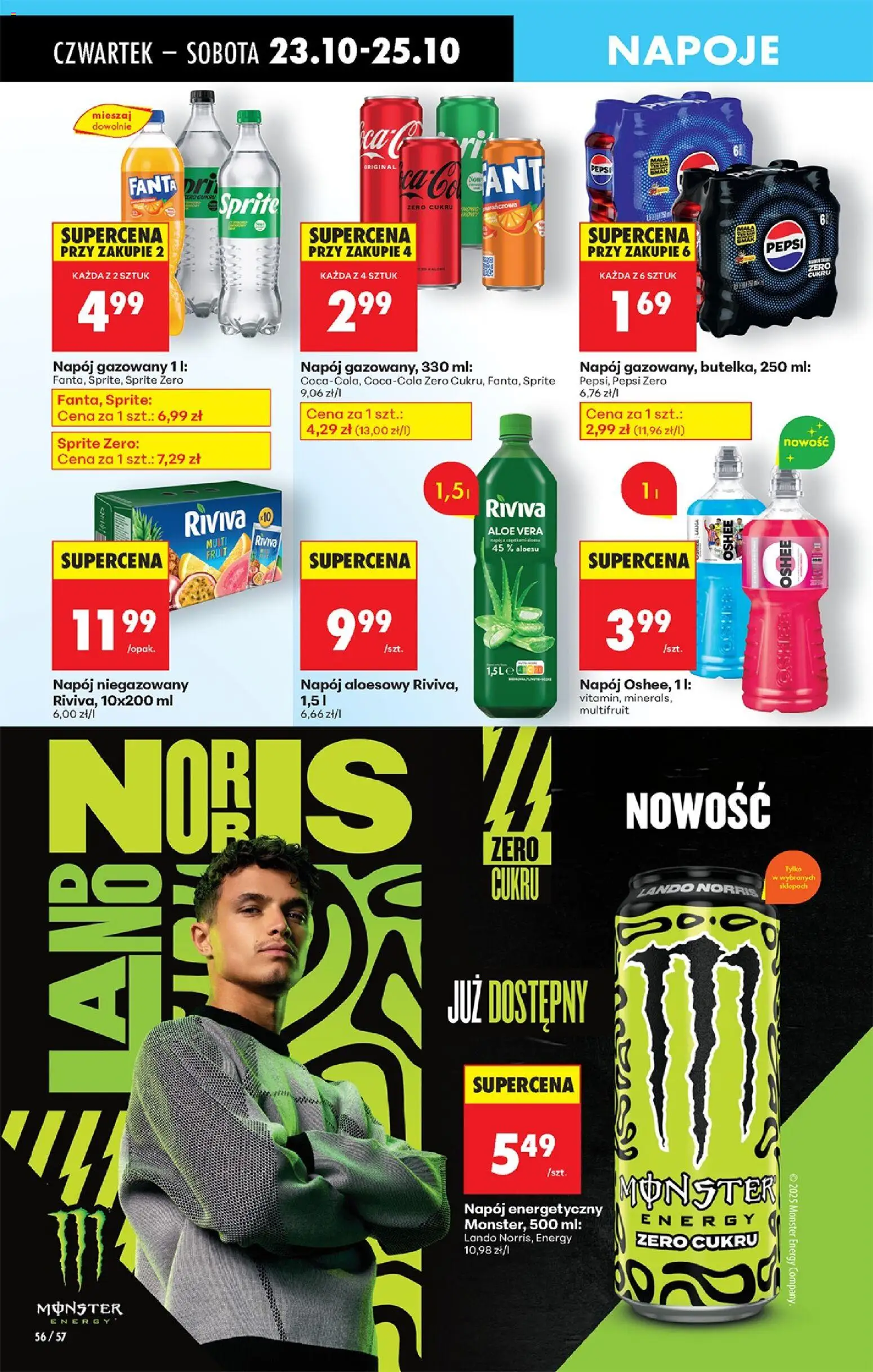 Biedronka gazetka - Oferta w tym tygodniu od 23.10.2025 | Strona: 76 | Produkty: Napój aloesowy, Napoje, Pepsi, Sprite