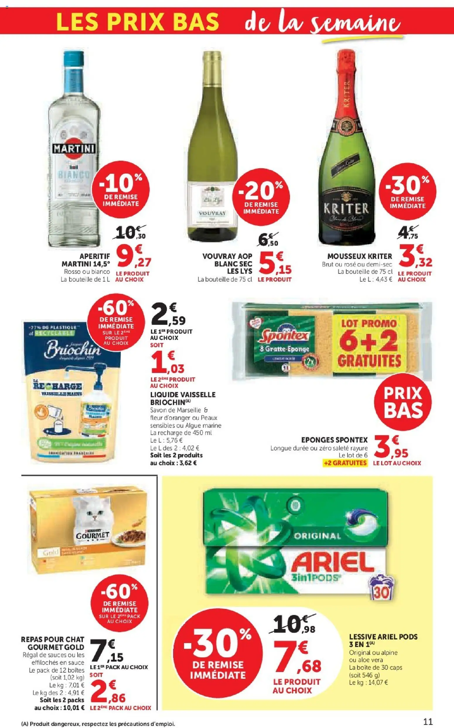 {H1} | Page: 11 | Produits: Ariel, Savon, Mousseux, Martini