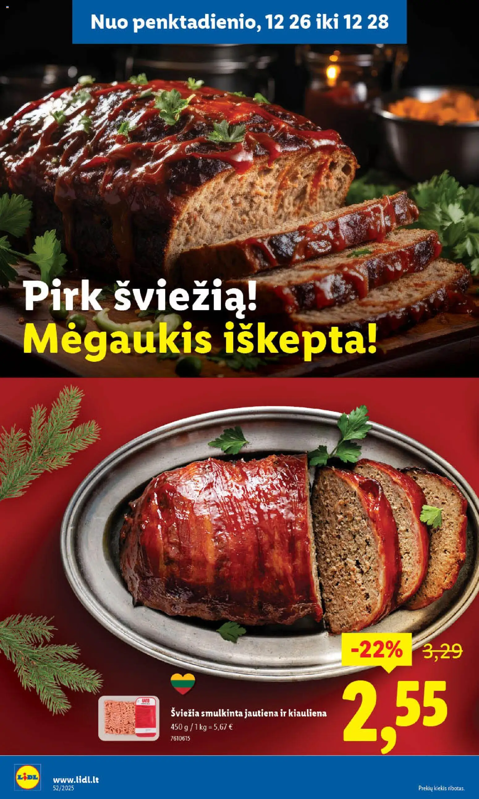 LIDL akcijos nuo 26.12.2025 | Puslapis: 10 | Prekių: Kiauliena, Jautiena