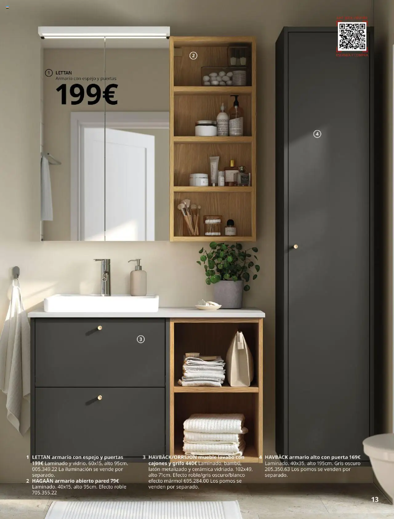 Catálogo IKEA Baňos │ válido desde el 04.02.2025 | Página: 13 | Productos: Armario, Lavabo, Espejo