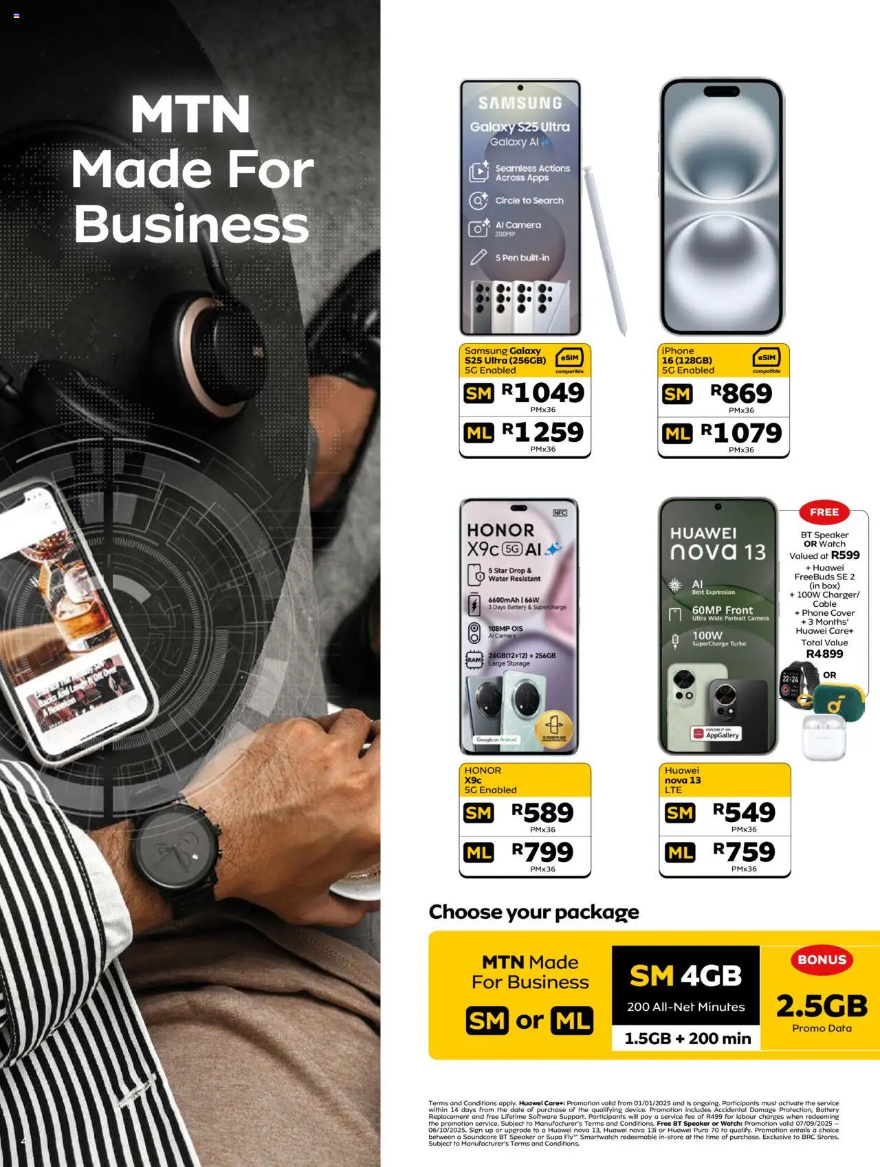 New MTN catalogue – valid from 07.09.2025 | Page: 4 | Products: Phone, Watch, Smartwatch, Battery