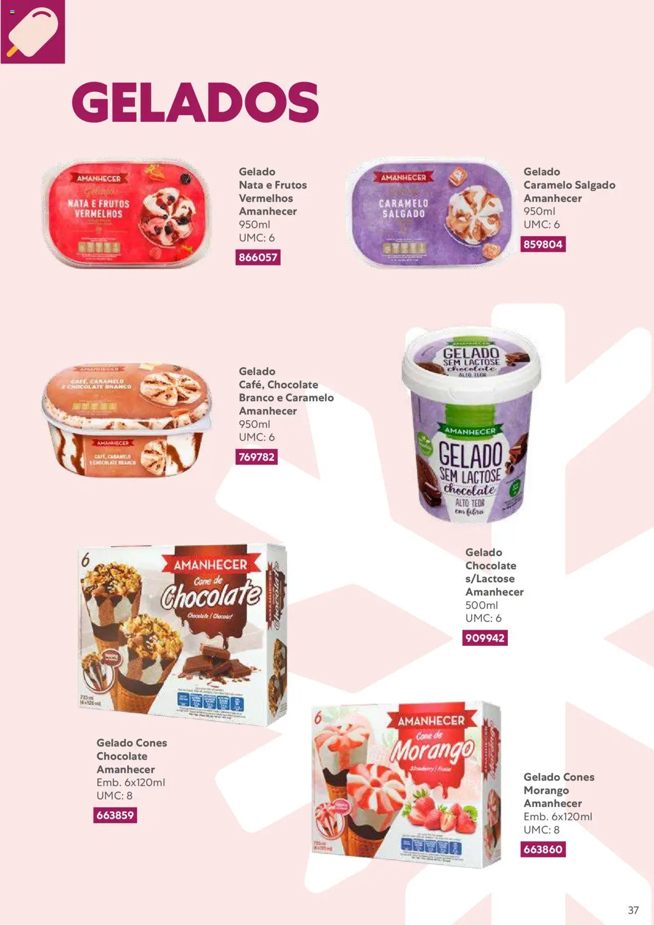 Recheio Congelados │ válido de 01.02.2024 | Página: 37 | Produtos: Gelado, Chocolate, Nata